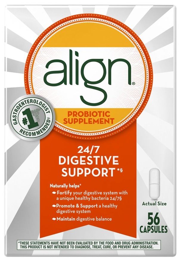 Align Probiotic Supplement Capsules, 56 Count -- 12 Per Case