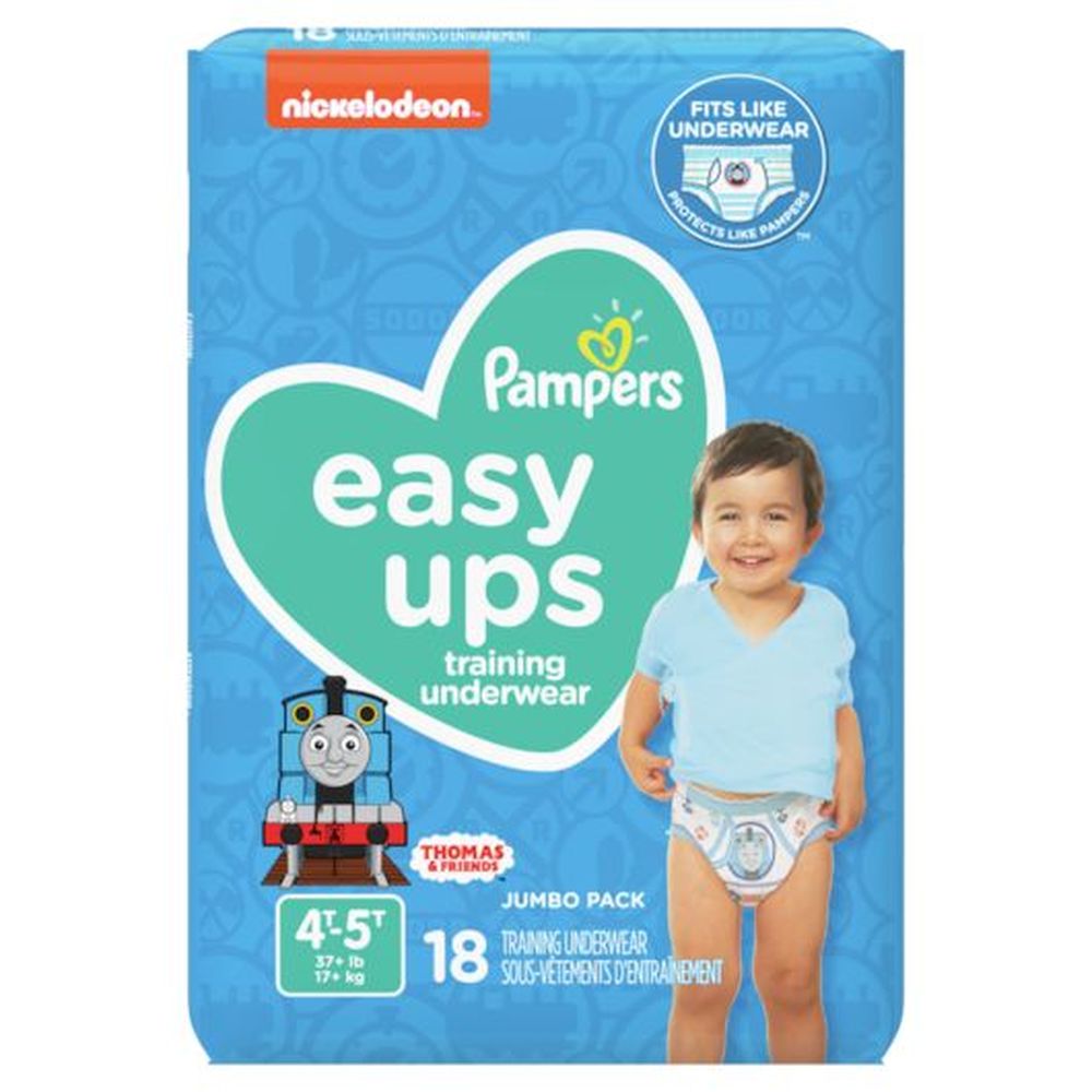 Pampers Easy Ups Training Underwear For Boys, 18 Count -- 4 Per Case