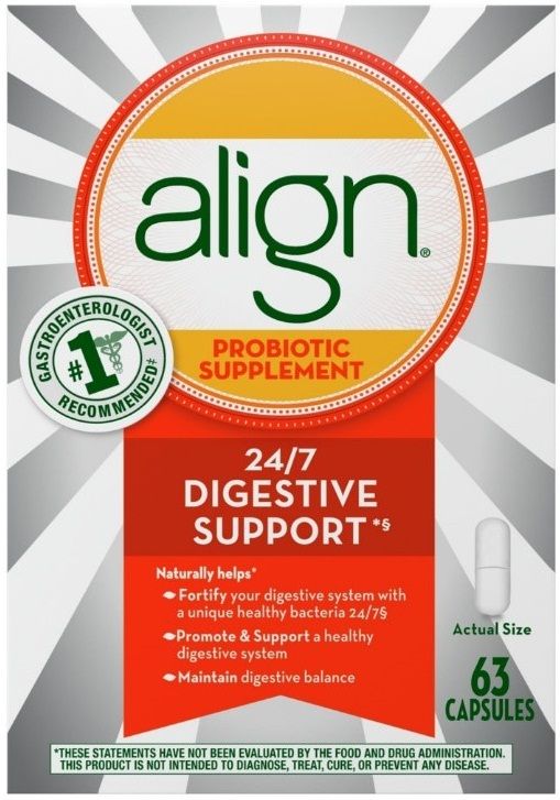 Align Probiotic Supplement Capsules, 63 Count -- 24 Per Case