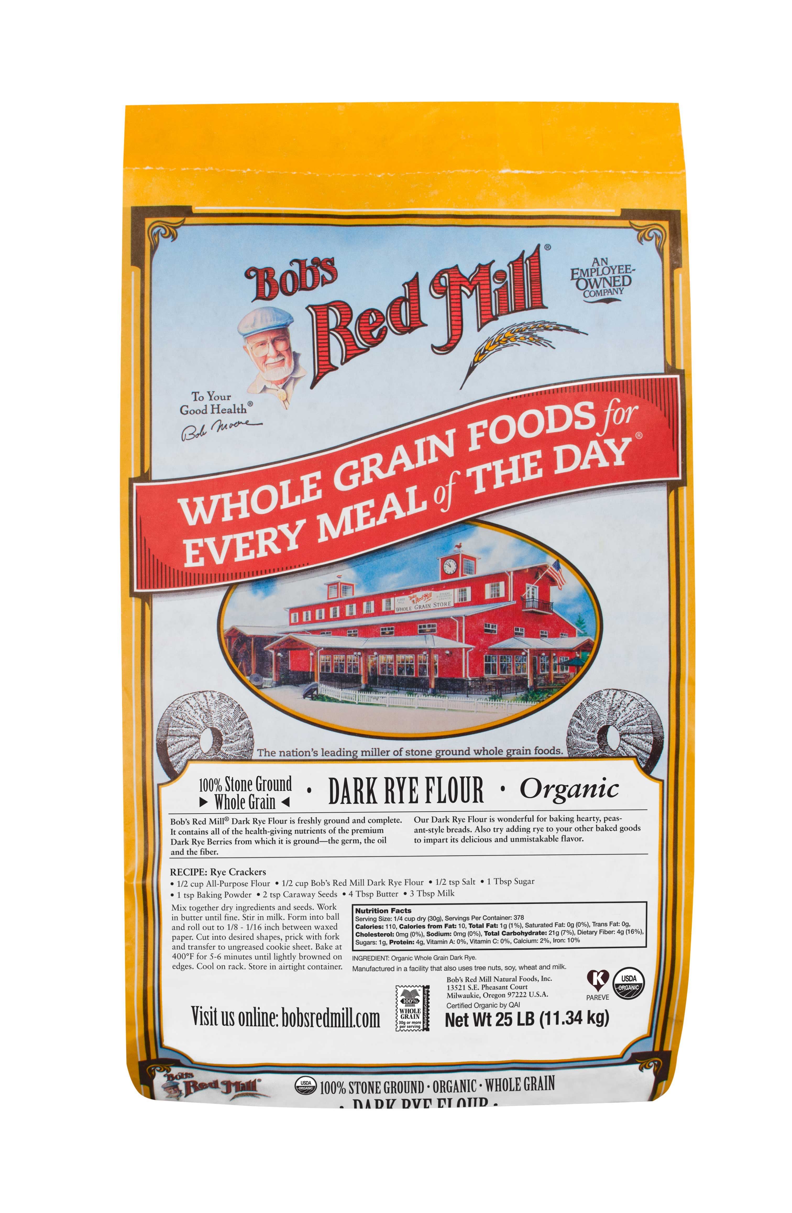 Bob's Red Mill Organic Dark Rye Flour, 25 Pound