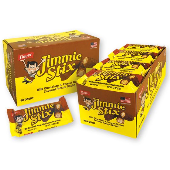 Jimmie Stix Milk Chocolate Peanut Butter Pretzel Stick, 2 Count -- 240 Per Case