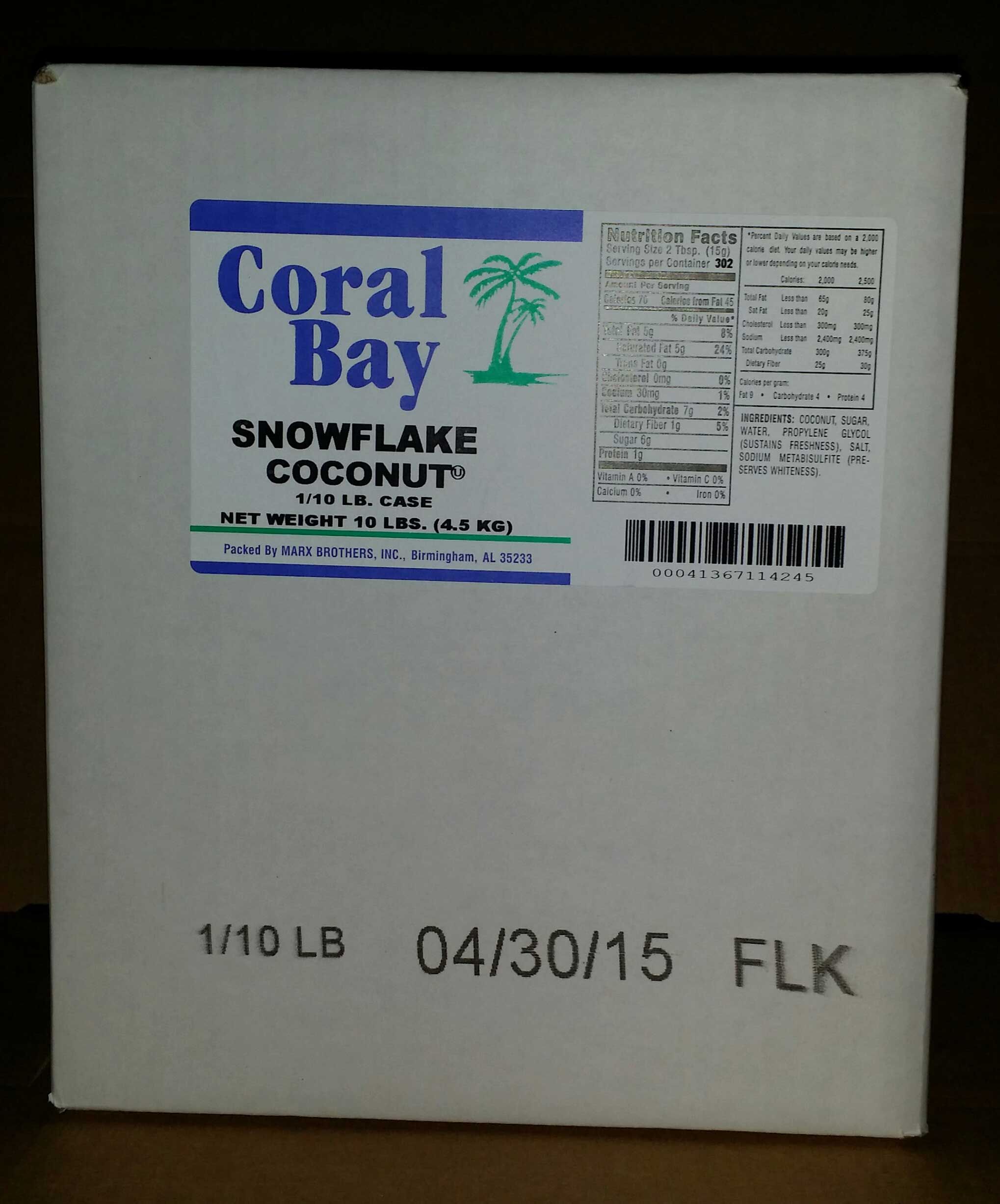 Coral Bay Coconut Snowflake, 10 Pound