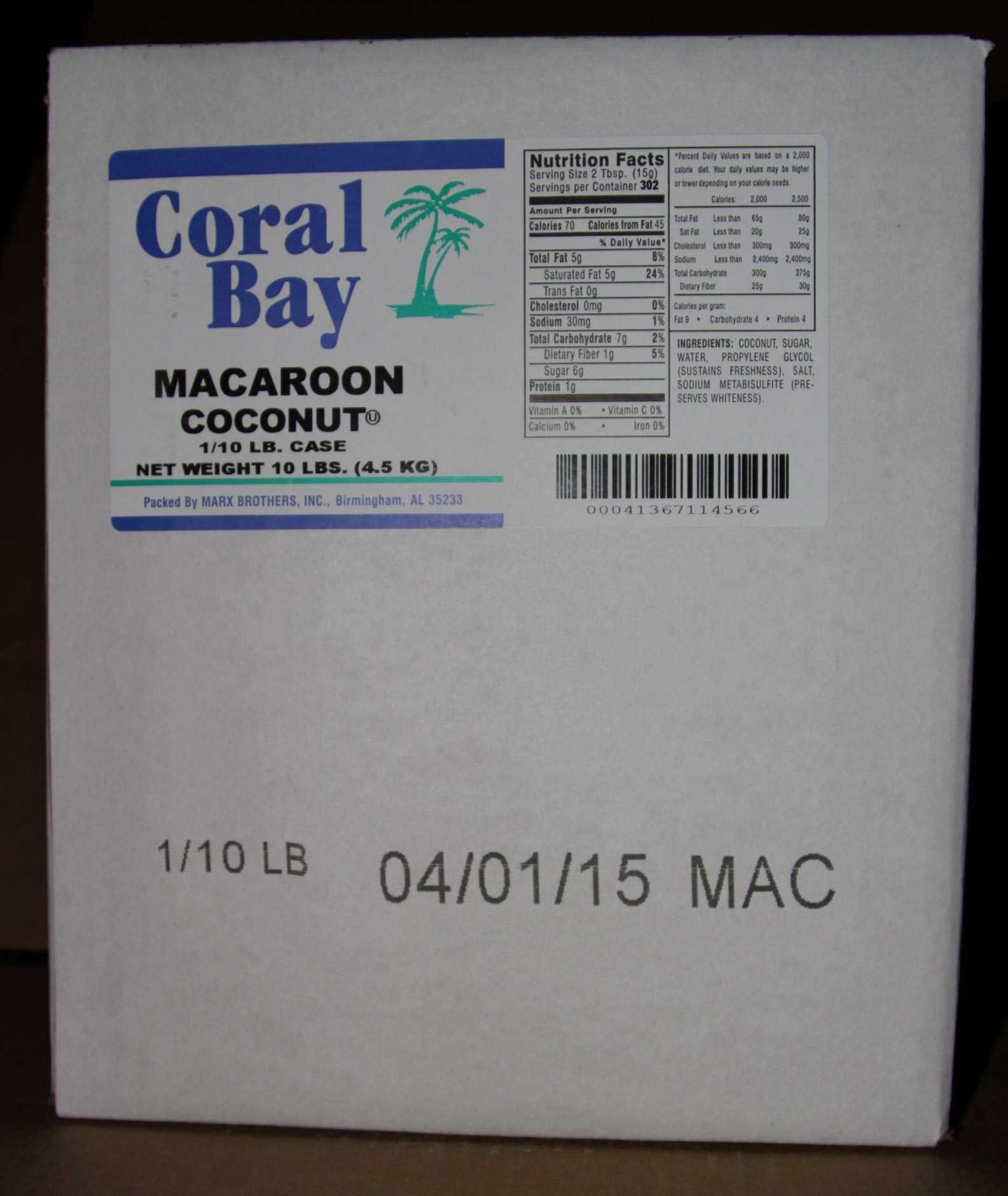 Coral Bay Sweet Macaroon Coconut, 10 Pound