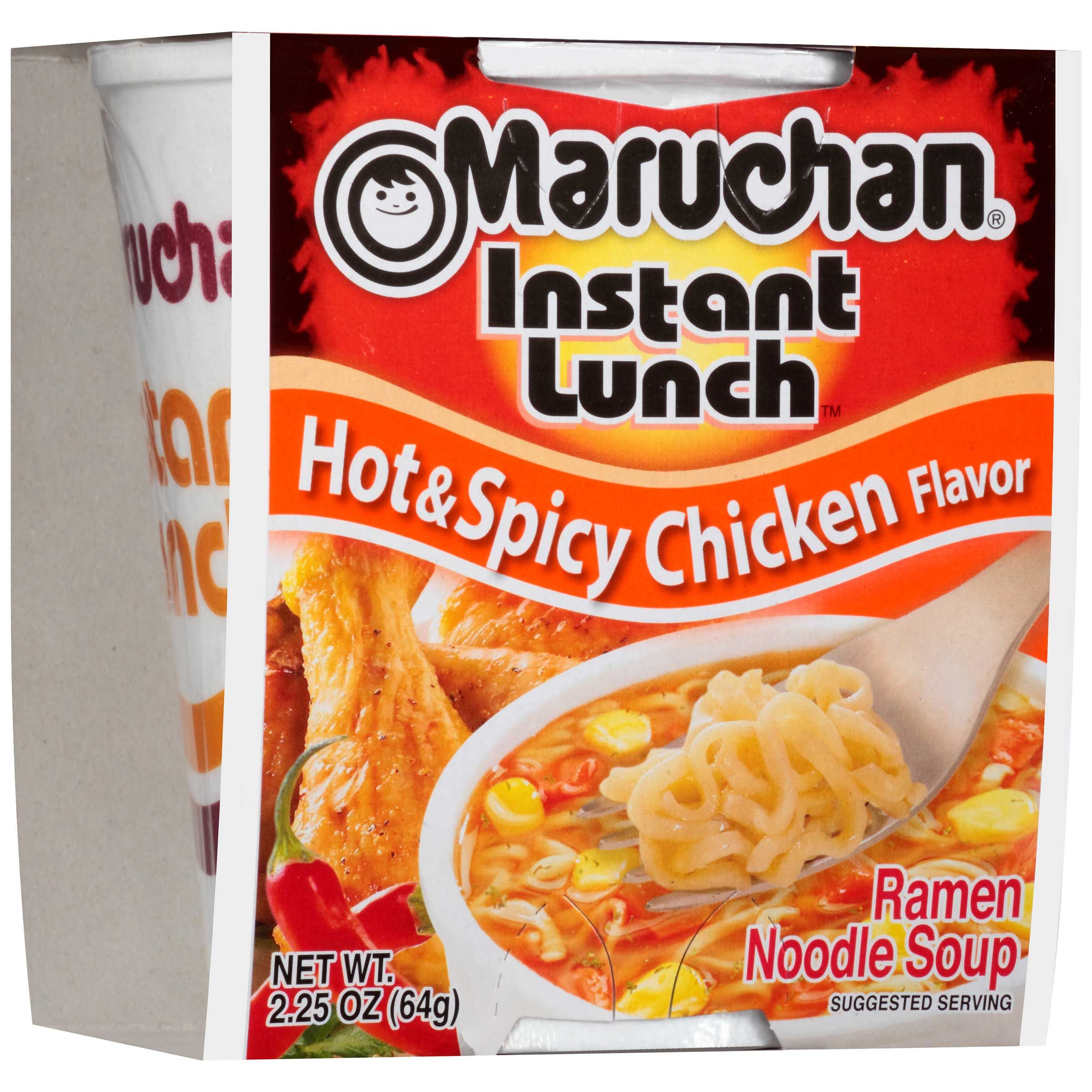 Maruchan Instant Lunch Hot N Spicy Chicken Flavor Ramen Noodle Soup, 2.25 Ounce -- 12 Per Case