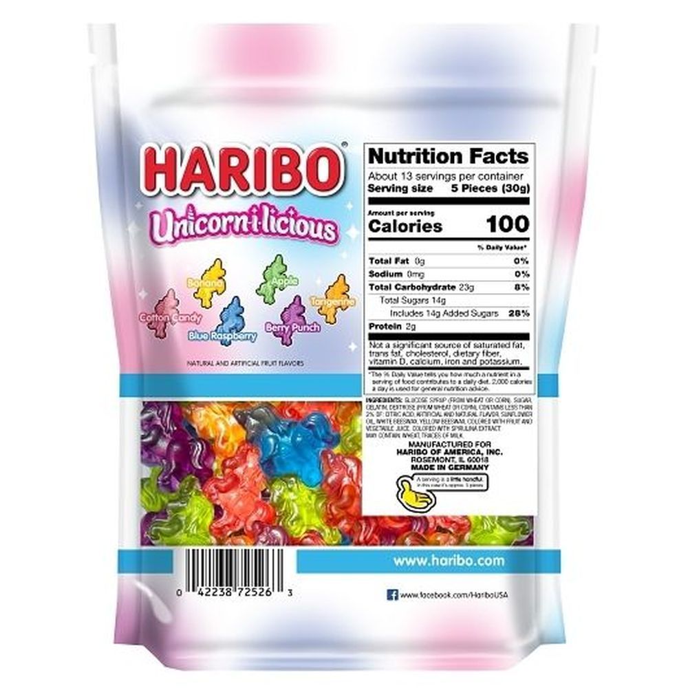 Haribo Unicorn-i-licious Candy, 14 Ounce -- 5 Per Case