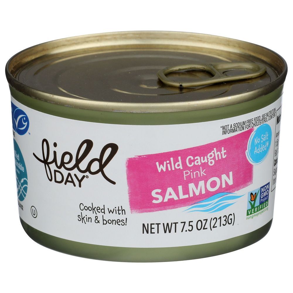 Field Day No Salt Added Wild Pink Salmon, 7.5 Ounce -- 12 Per Case