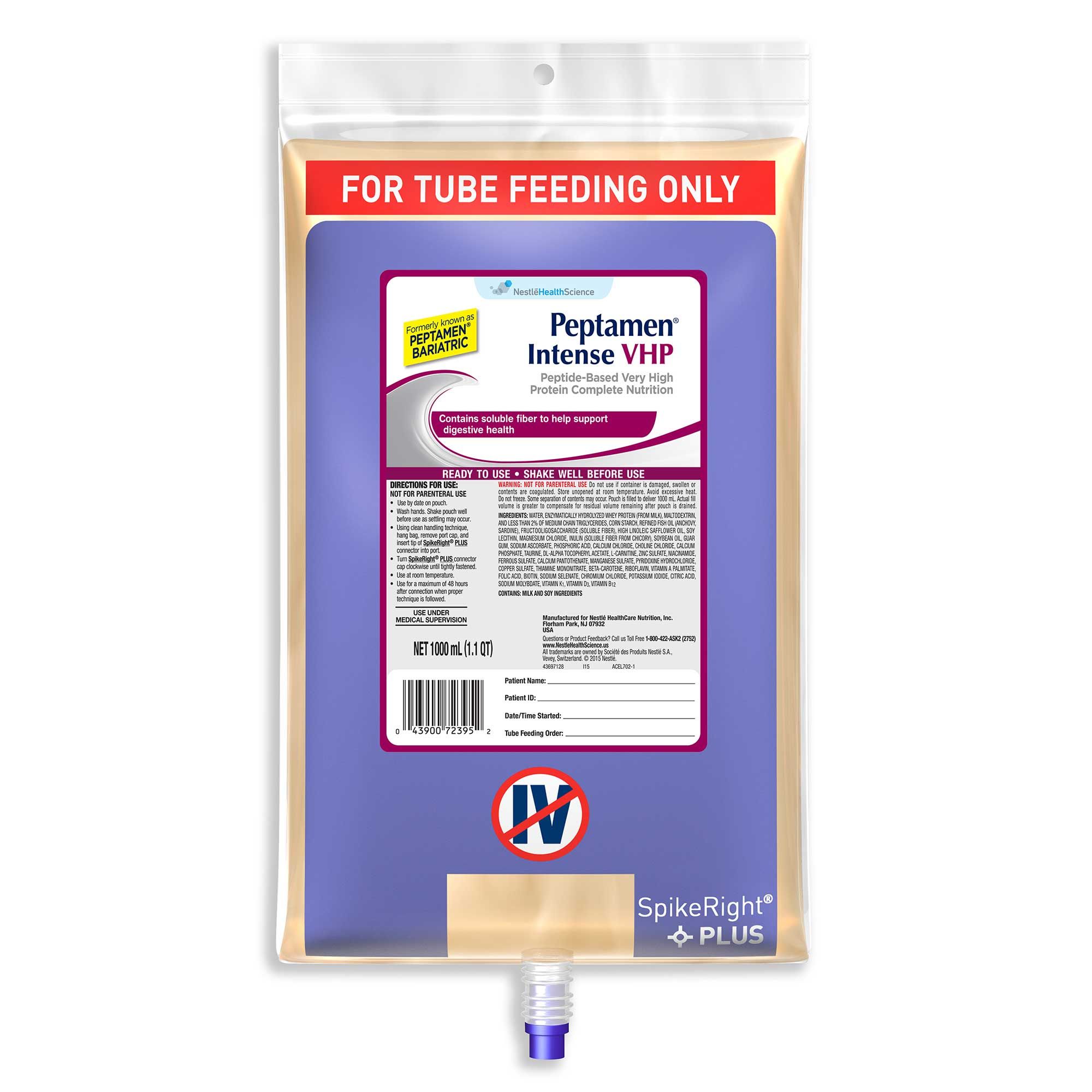 Peptamen Intense Vhp Spikeright Plus Very High Protein Tube Feeding, 33.8 Fluid Ounce -- 6 Per Case
