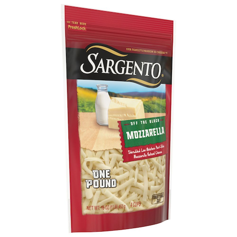 Sargento Off The Block Traditional Cut Mozzarella Shredded Cheese, 16 Ounce -- 12 Per Case