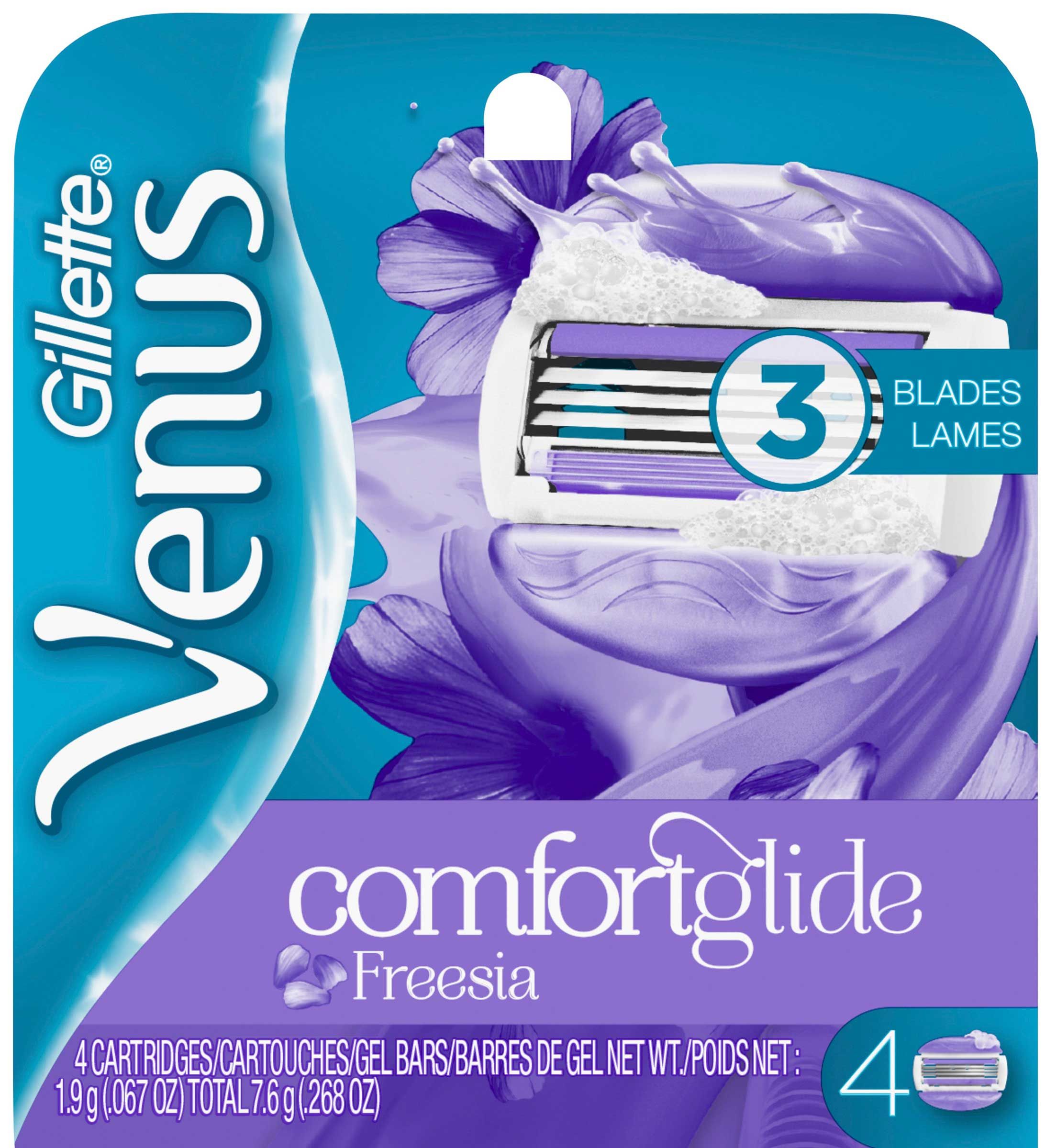 Venus Womens Freesia Razor Blade Refill, 4 Count -- 48 Per Case