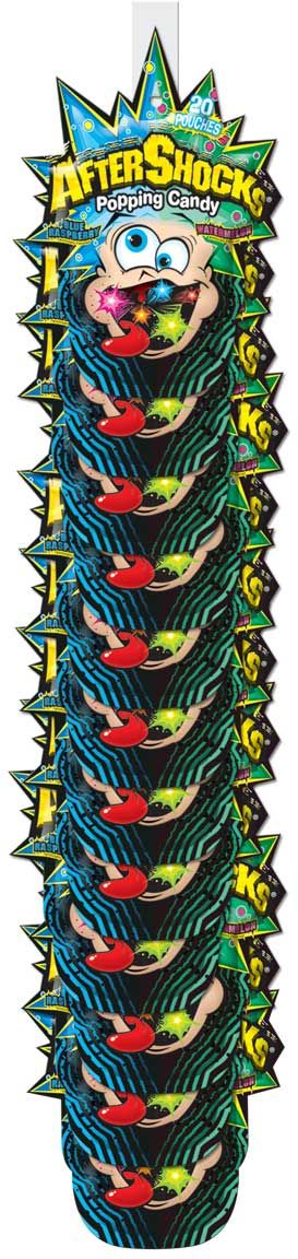Aftershocks Blue Raspberry / Watermelon Popping Candy, 1.06 Ounce, 12 Count -- 4 Per Case