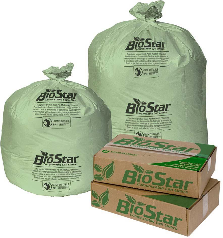 Biostar Green Perforated Compostable Can Liner Roll, 23 Gallon -- 150 Per Case