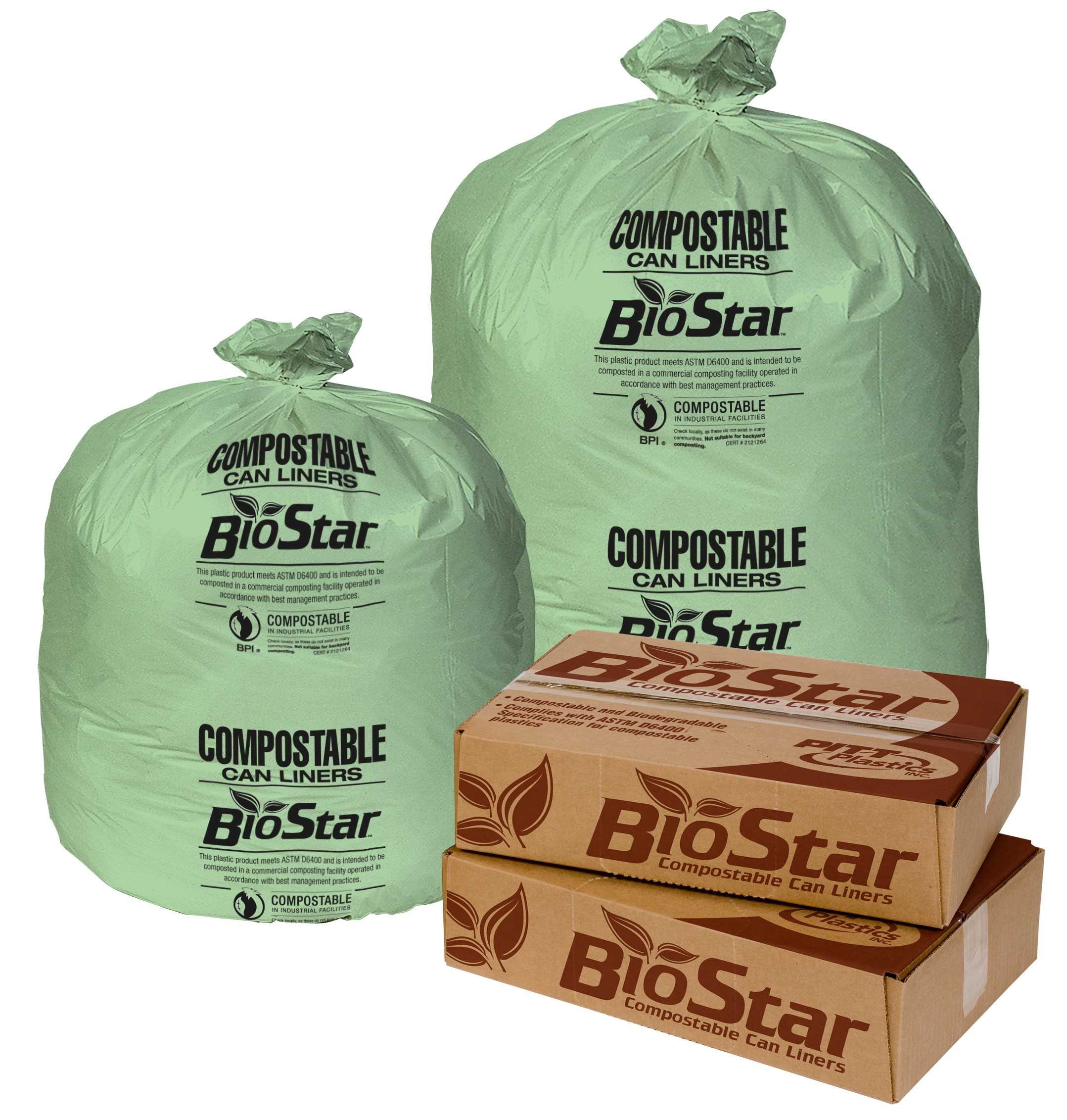 Biostar Compostable 30 X 36 1 Mil Green Perforated Can Liner Roll -- 150 Per Case