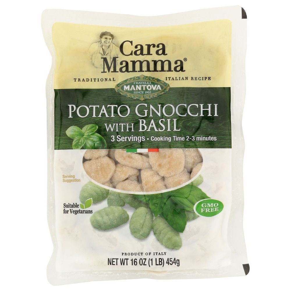 Mantova Cara Mamma Potato Gnocchi Pasta With Basil, 16 Ounce -- 12 Per Case