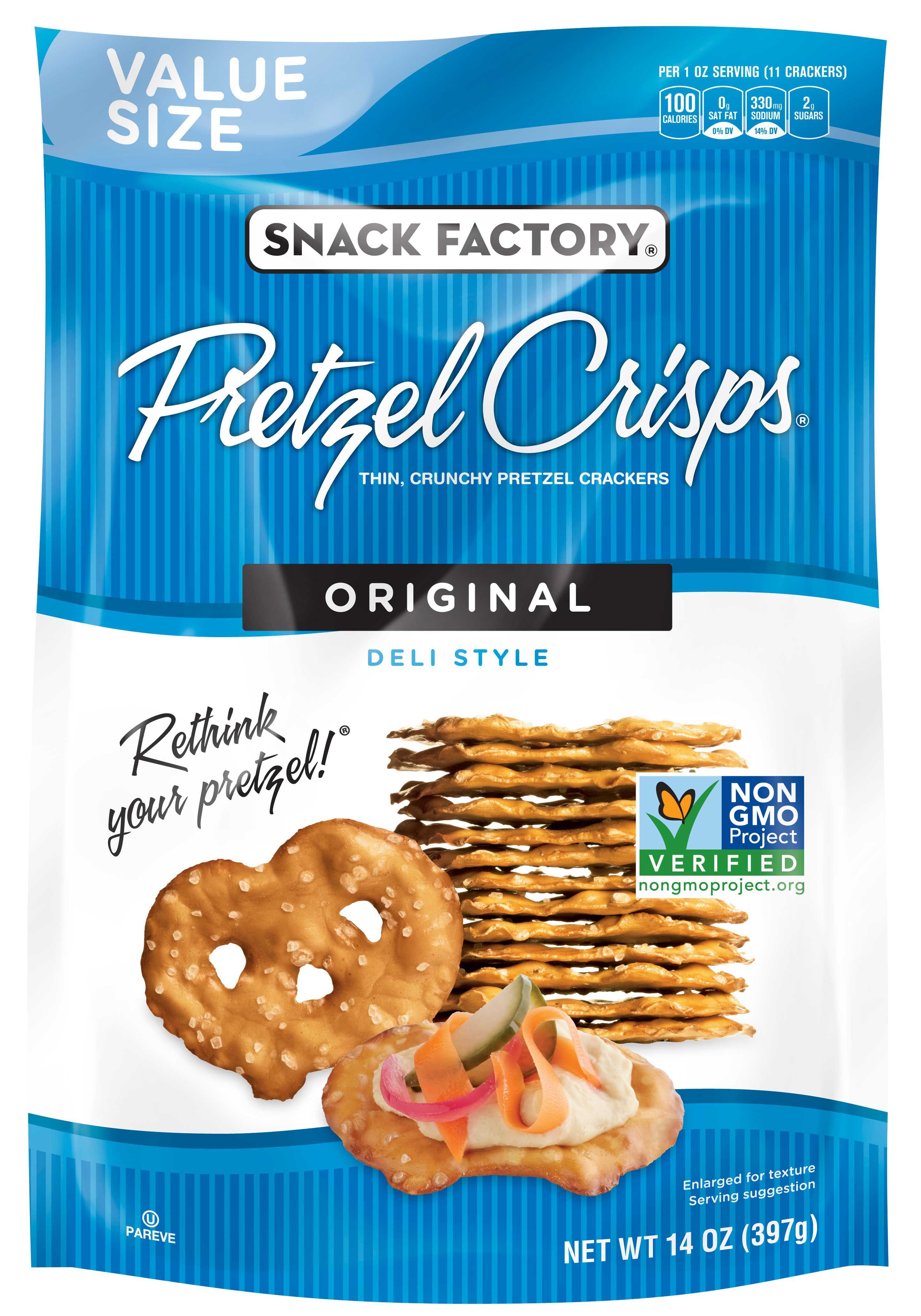 Pretzel Crisps Original Deli Style Pretzel Crackers, 14 Ounce -- 12 Per Case