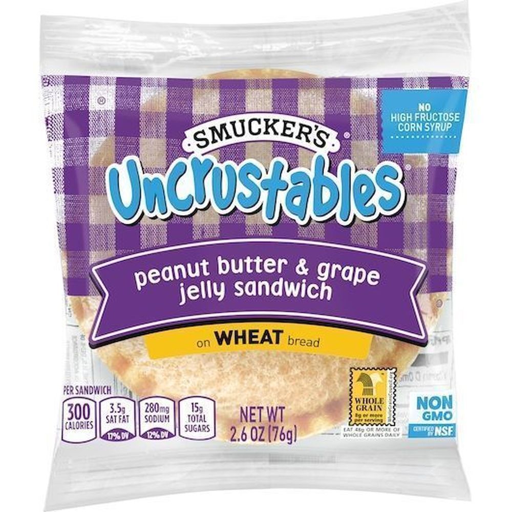 Uncrustables Peanut Butter And Grape Jelly Sandwich, 2.6 Ounce -- 48 Per Case