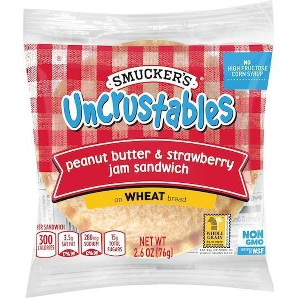 Uncrustables Peanut Butter And Strawberry Jam Sandwich, 2.6 Ounce -- 48 Per Case