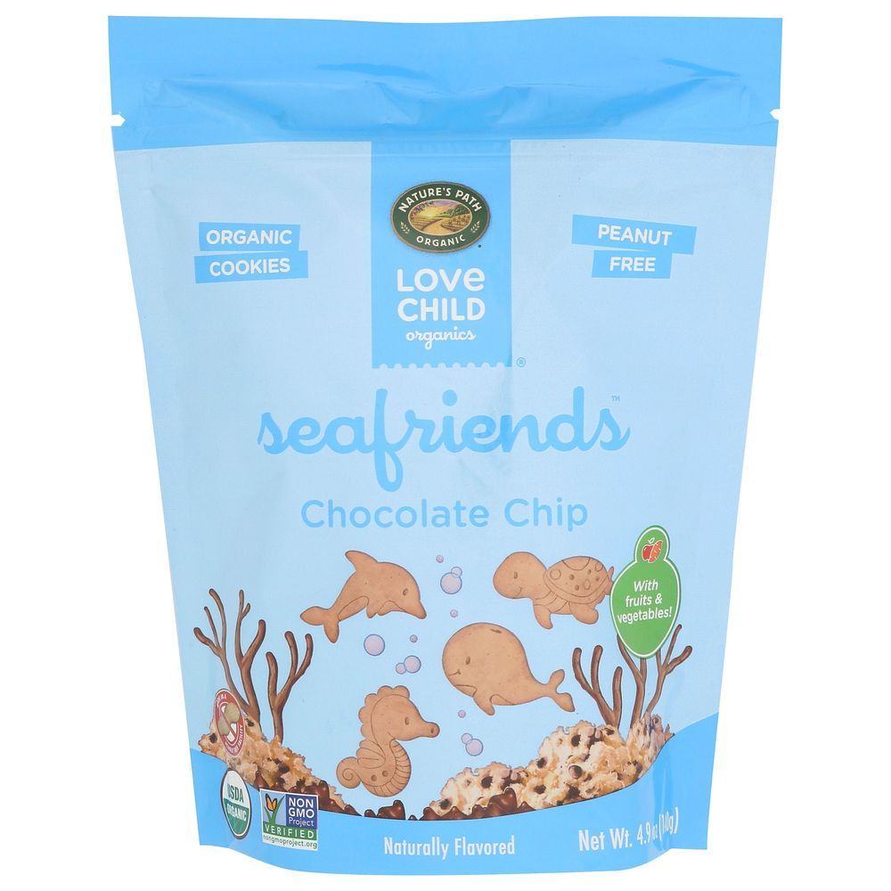 Love Child Organics Sea Friends Chocolate Chip Cookies, 4.9 Ounce -- 12 Per Case