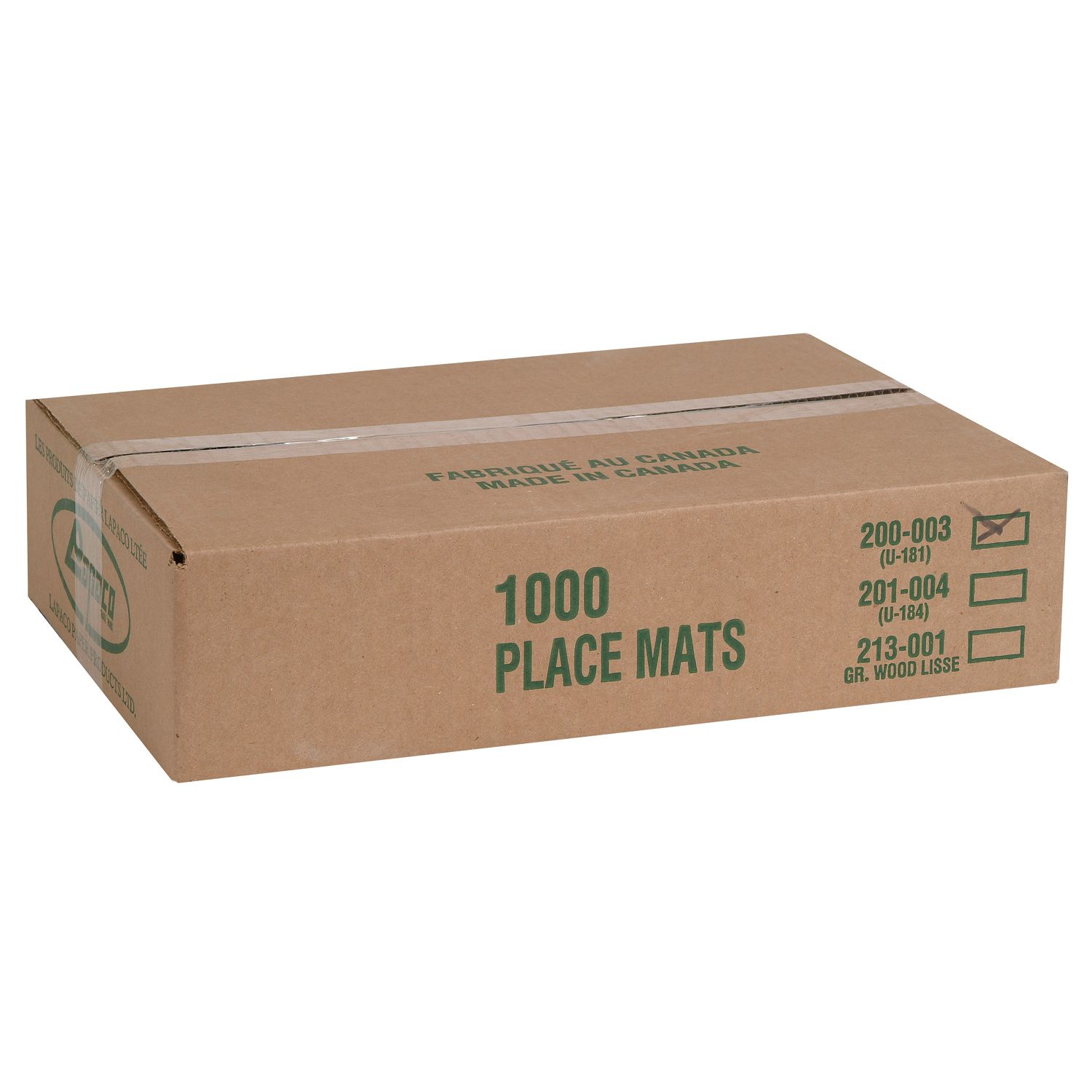 Lapaco Granada Light Weight White Bond Straight Edge Embossed Placemat, 10 X 14 Inch -- 1000 Per Case