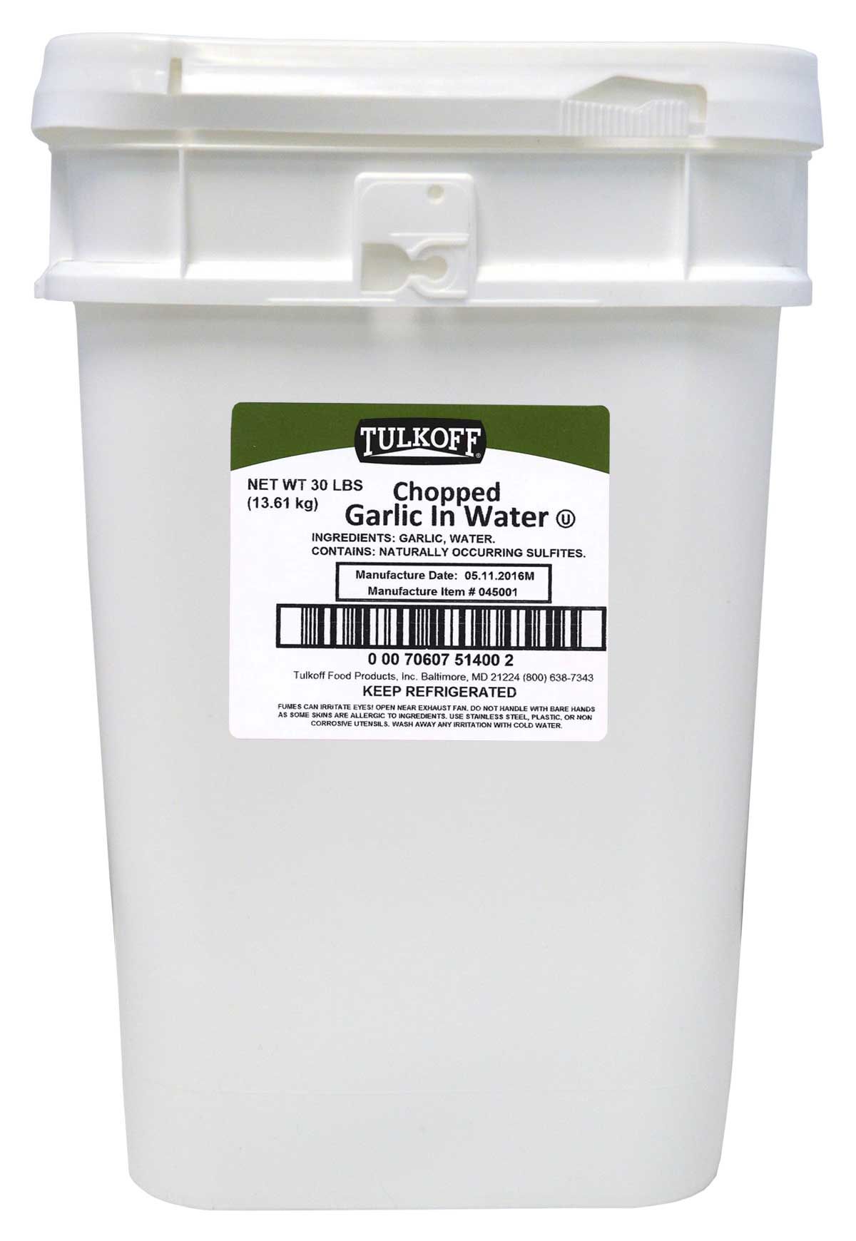 Tulkoff Chopped Natural Garlic, 30 Pound
