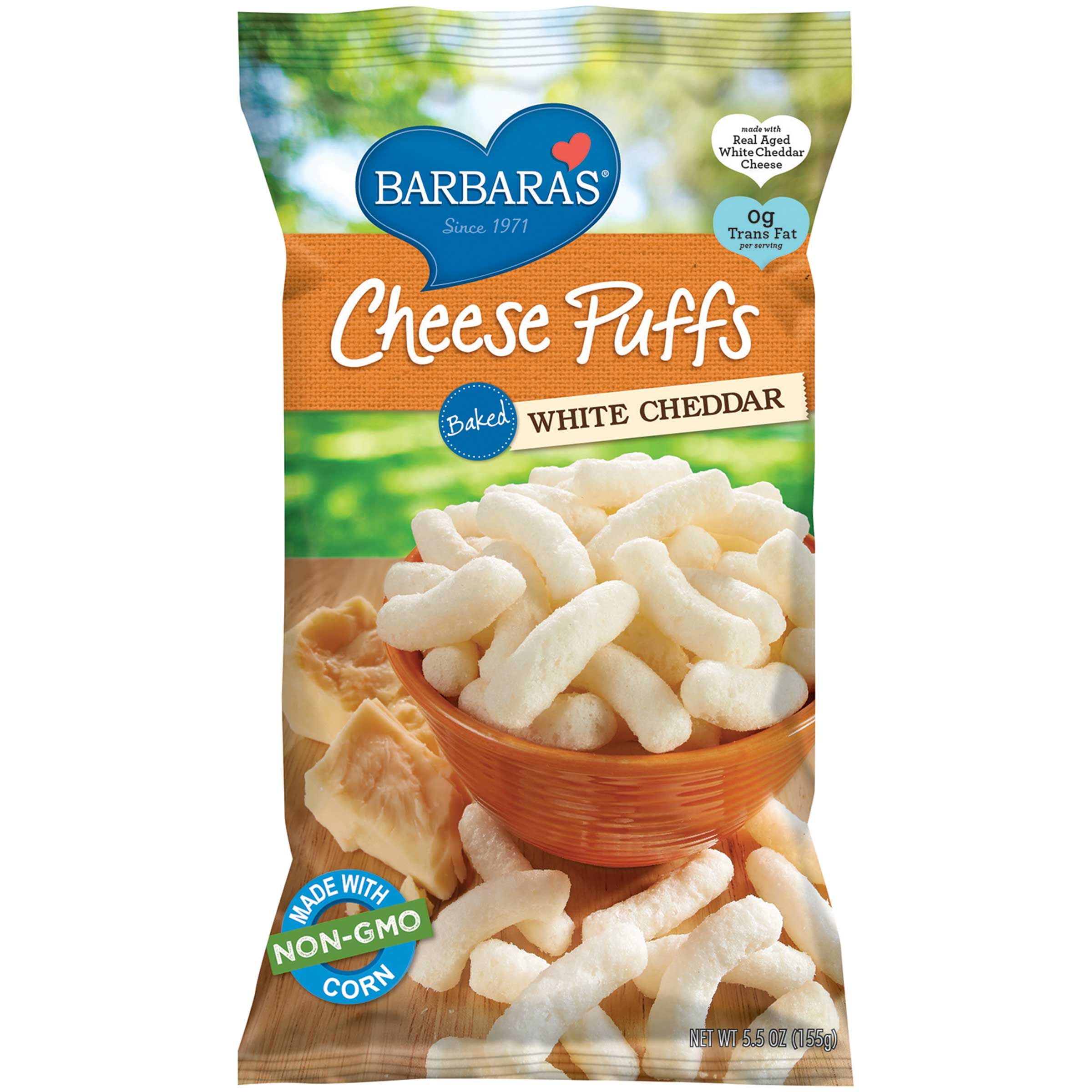 Barbara's Bakery Cheese Puff Bakes, White Cheddar, 5.5 Ounce -- 12 Per Case