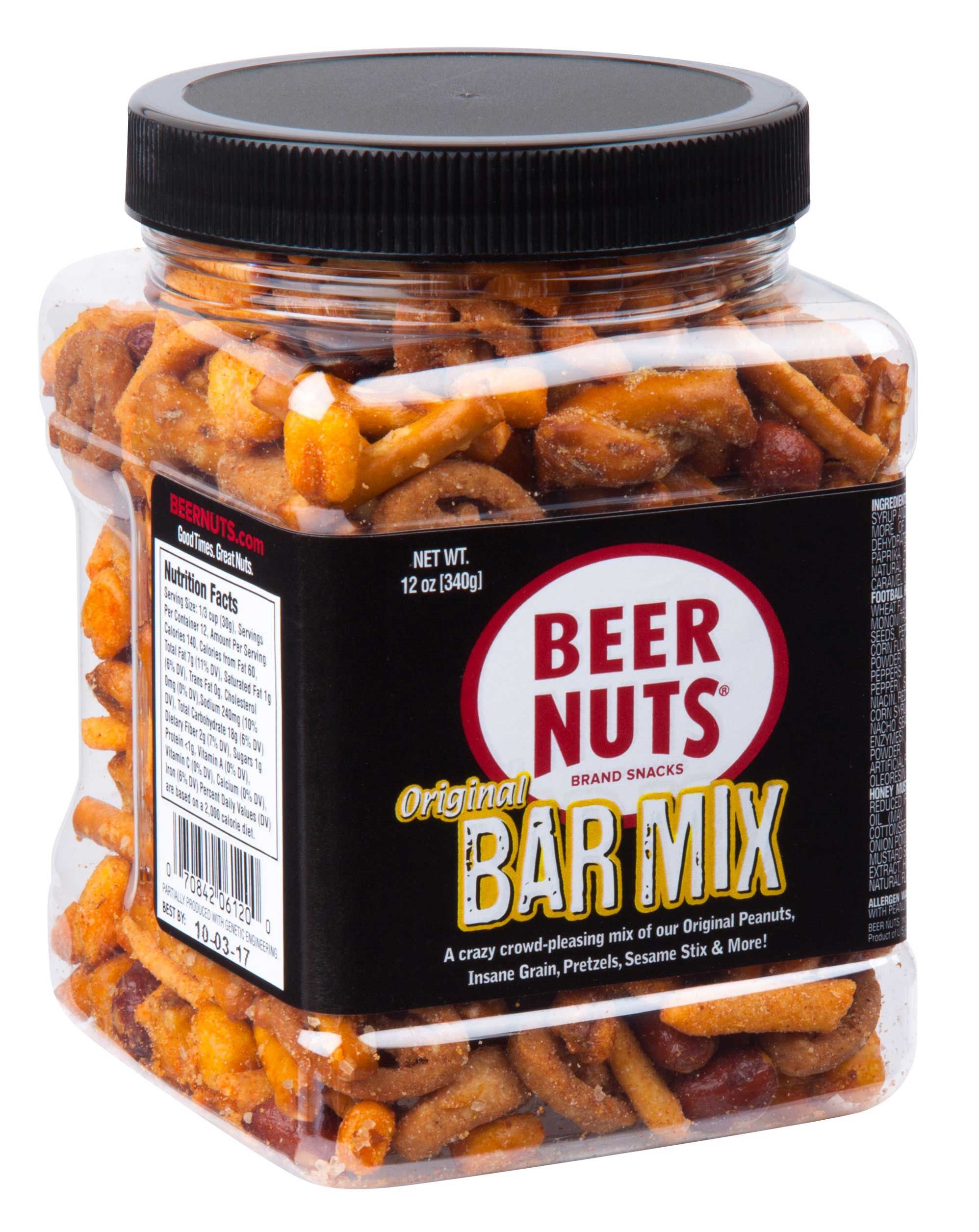 Beer Nuts Bar Mix, Petite Jar, 12 Ounce -- 6 Per Case