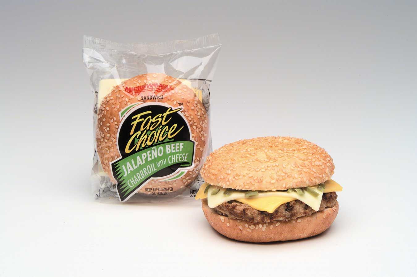 Fast Choice Jalapeno Charbroil Cheeseburger With Cheese, 6 Ounce -- 12 Per Case