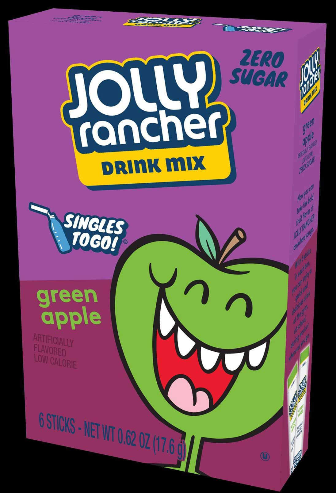 Jolly Rancher Singles To Go Green Apple Powdered Drink Mix, 0.62 Ounce -- 12 Per Case