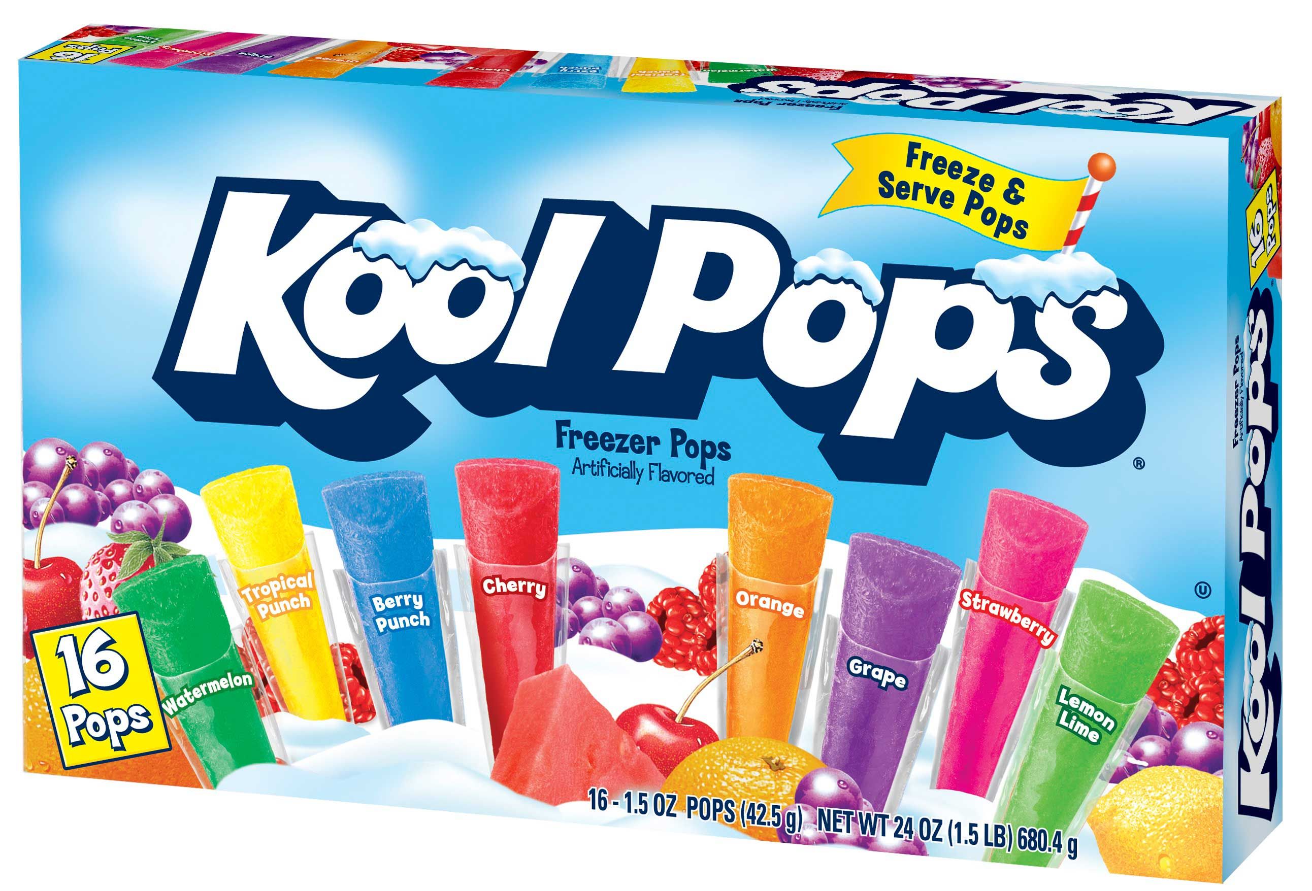 Kool Pops Assorted Freezer Pops, 20 Count -- 16 Per Case