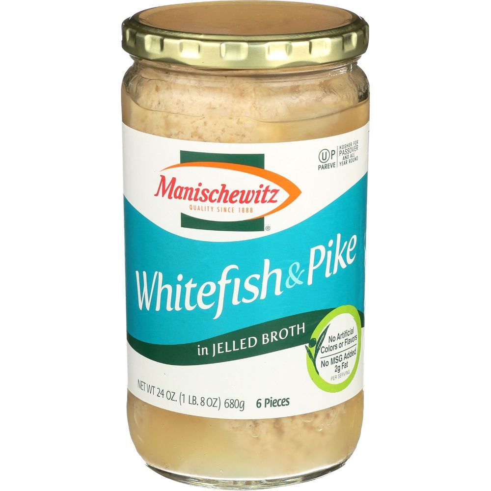 Manischewitz Whitefish And Pike In Jelled Broth, 24 Ounce -- 12 Per Case