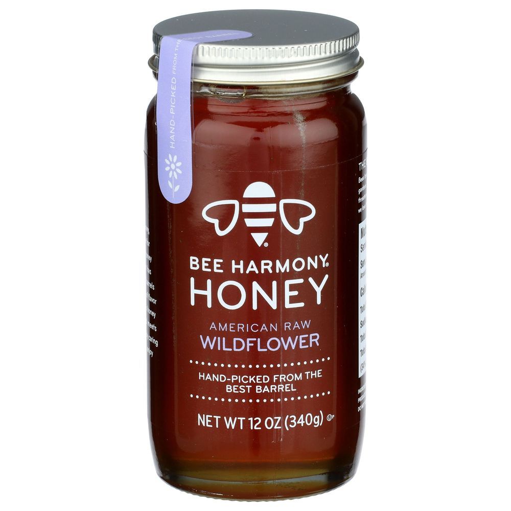 Bee Harmony American Raw Wildflower Honey, 12 Ounce -- 6 Per Case