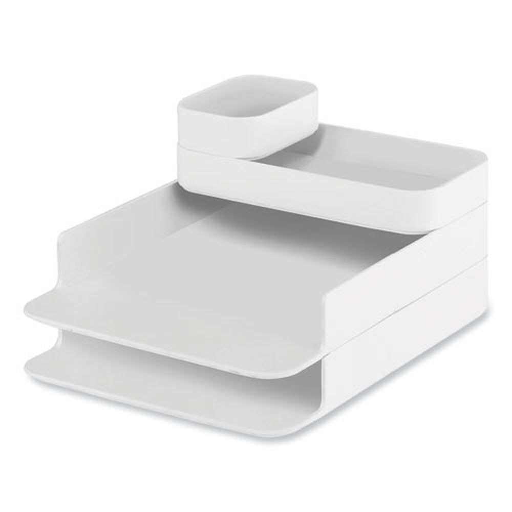 Safco Plastic White 4 Sections Stacking Desktop Sorter Set, 10 X 12.25 X 6.25 Inch