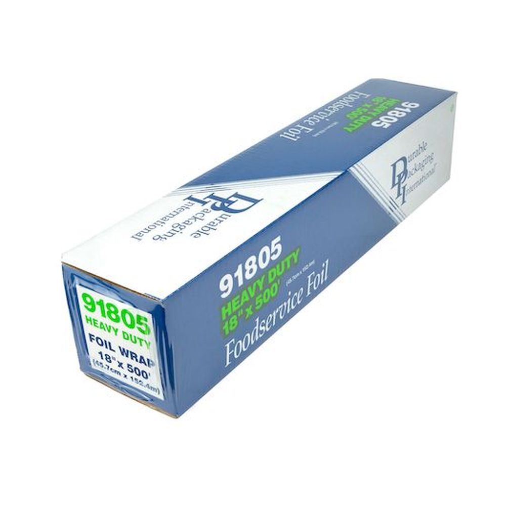 Durable Packaging Heavy Duty Aluminum Foil Roll, 18 Inch X 500 Feet