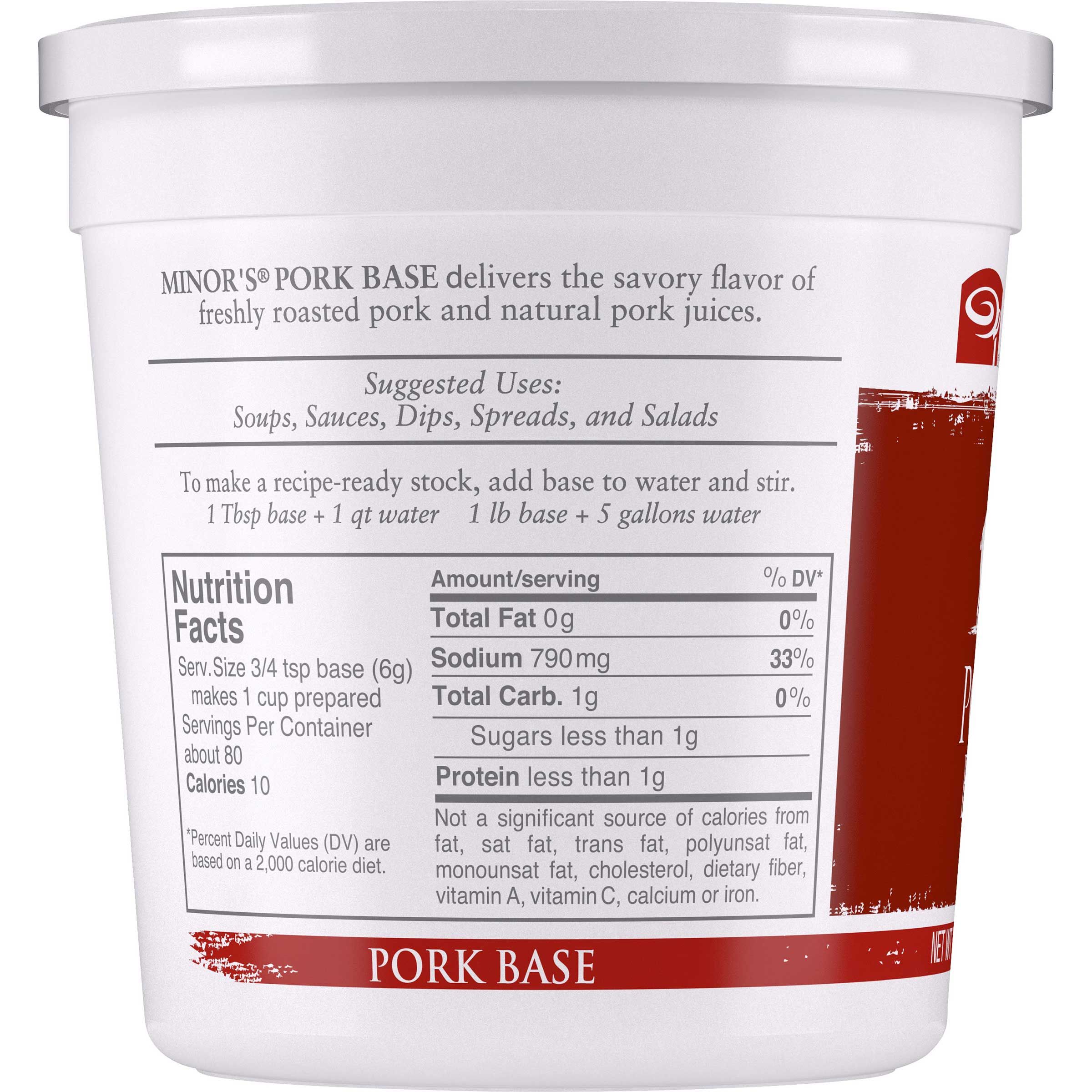 Minor's No Added Msg Pork Base, 1 Pound -- 6 Per Case
