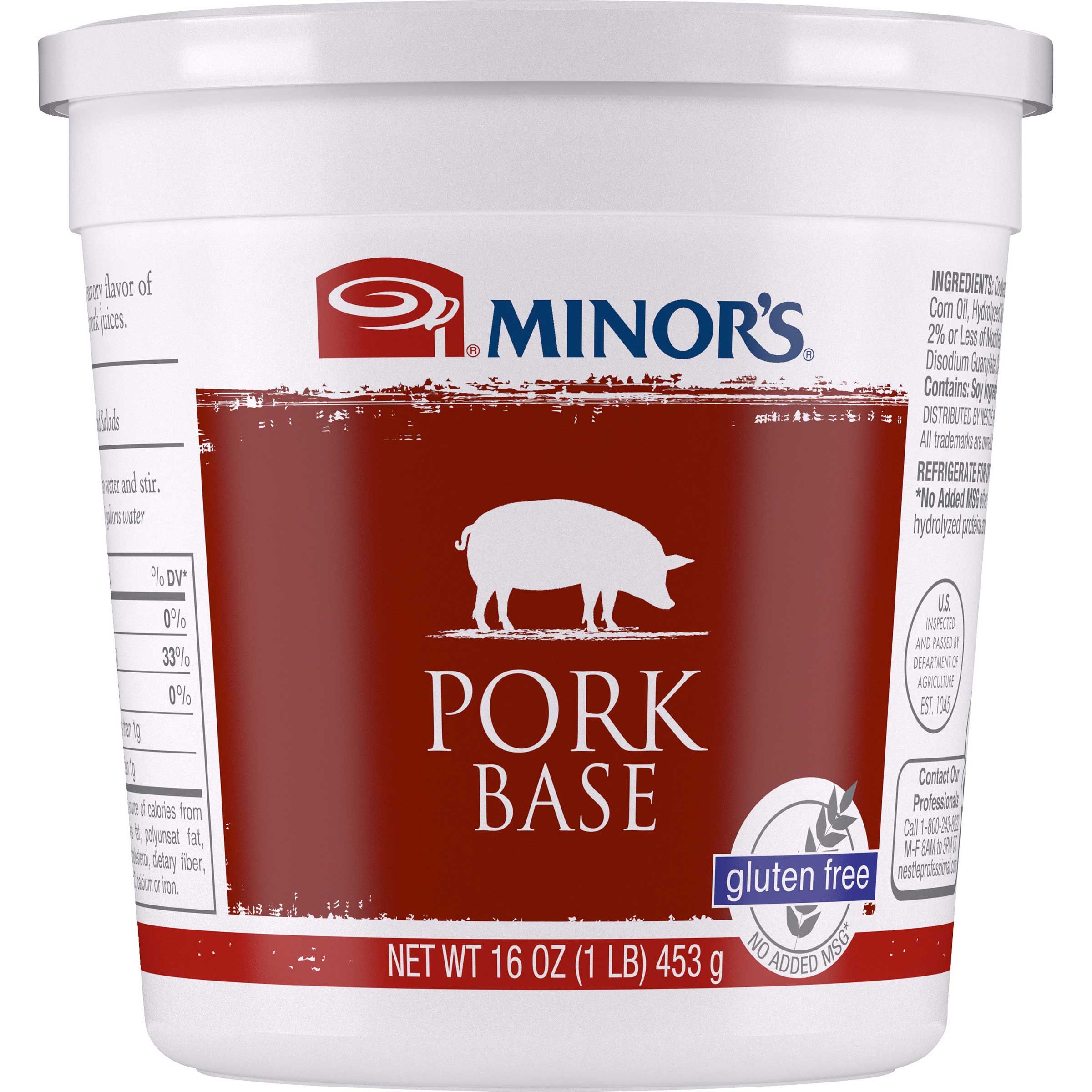 Minor's No Added Msg Pork Base, 1 Pound -- 6 Per Case