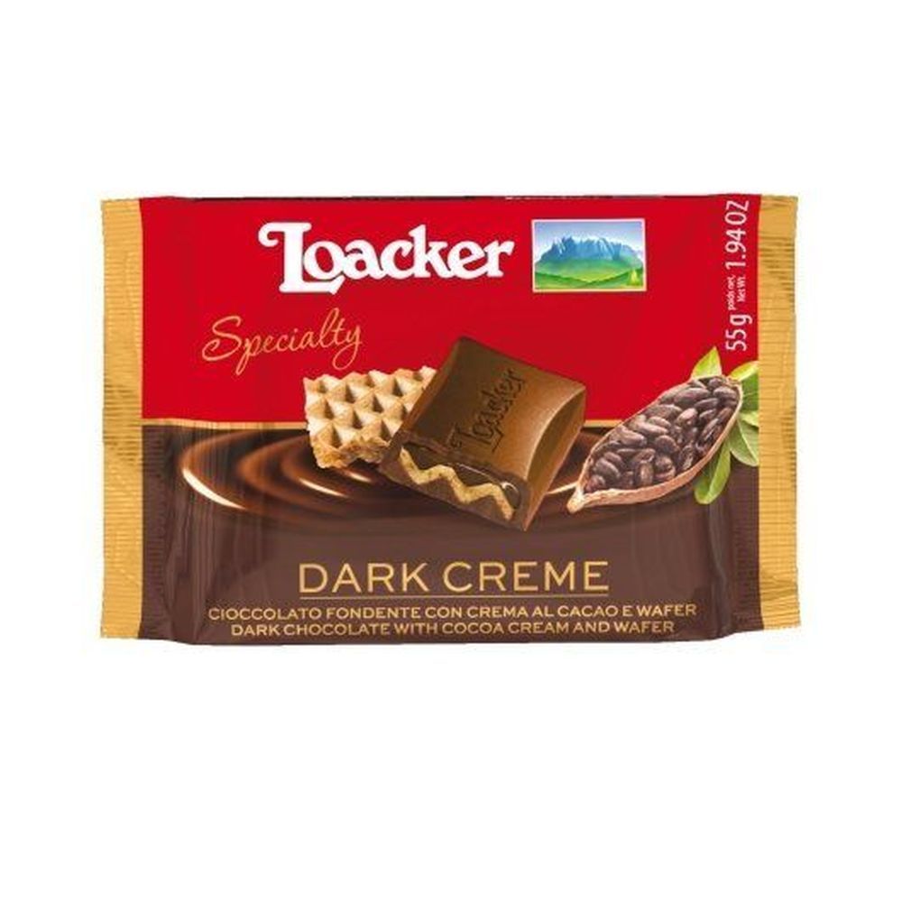 Loacker Dark Creme Specialty Chocolate Bar, 1.94 Ounce -- 108 Per Case