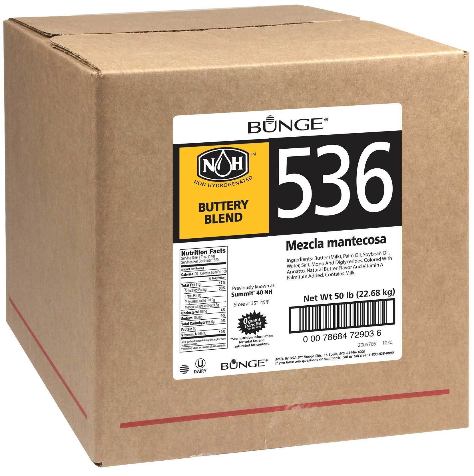 Bunge Non Hydrogenated 536 Butter Blend, 50 Pound