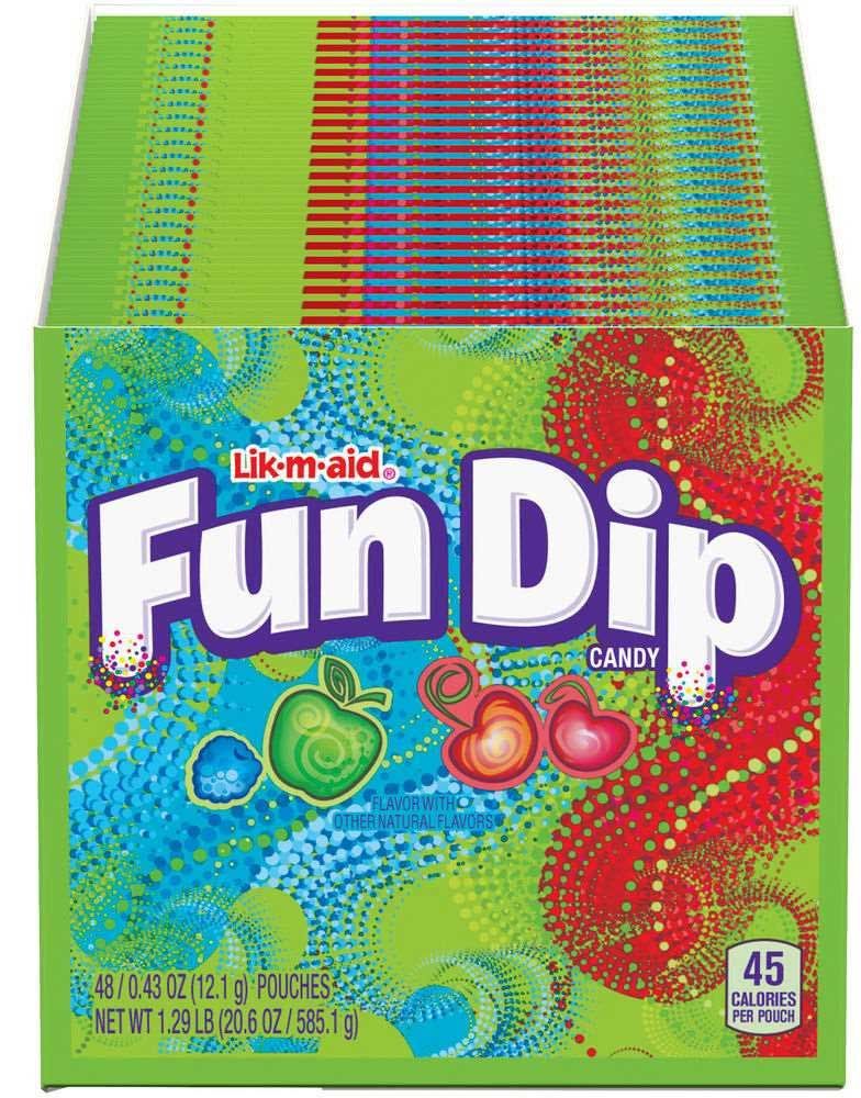 Lik-m-aid Fun Dip Apple Cherry Candy, 1.28 Pound -- 12 Per Case