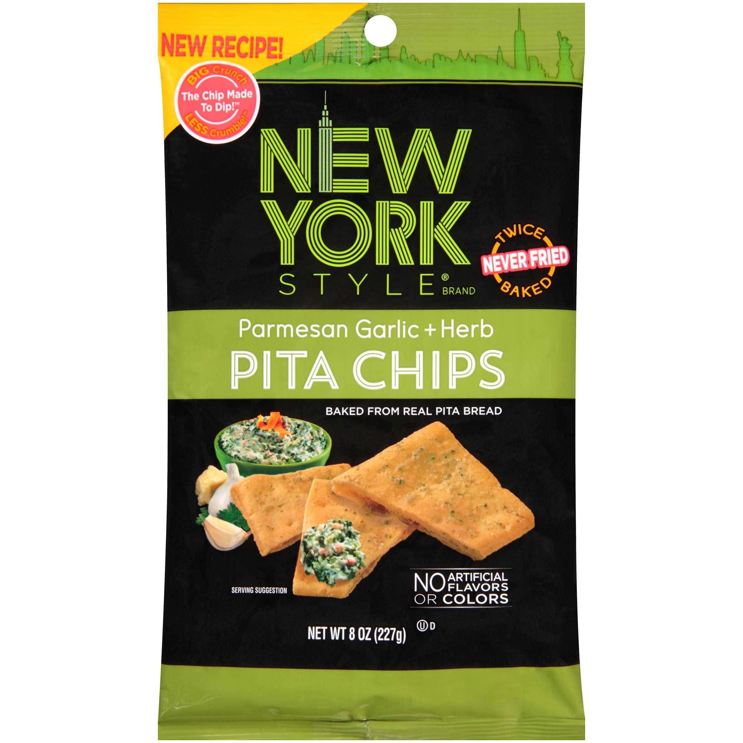 New York Style Garlic Parmesan Pita Chips, 8 Ounce -- 12 Per Case