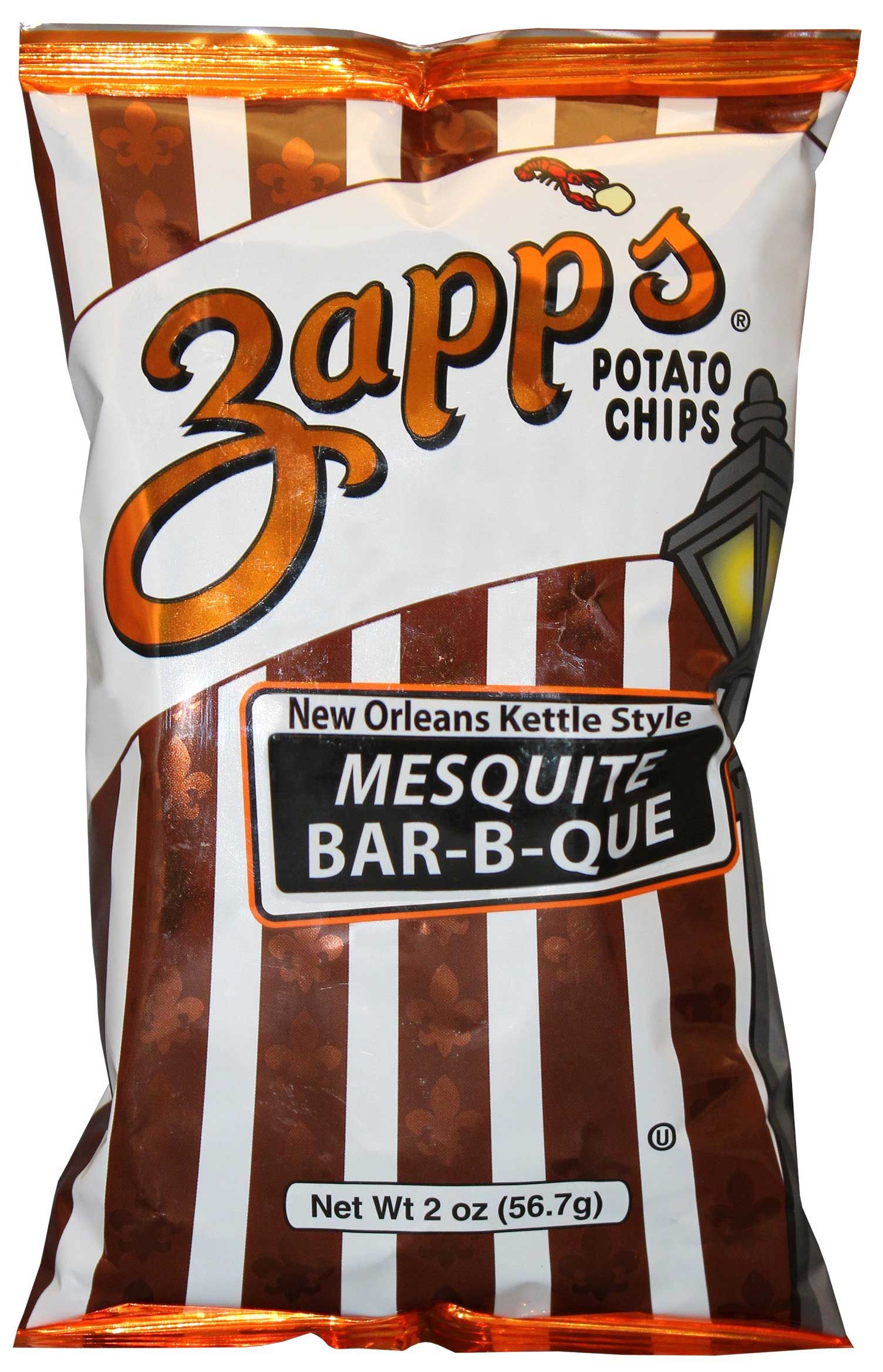 Zapp's Mesquite Barbeque New Orleans Kettle Style Potato Chips, 2 Ounce -- 25 Per Case