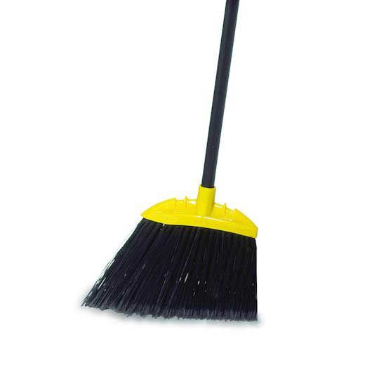 Rubbermaid Black Jumbo Smooth Sweep Angle Broom With Metal Handle