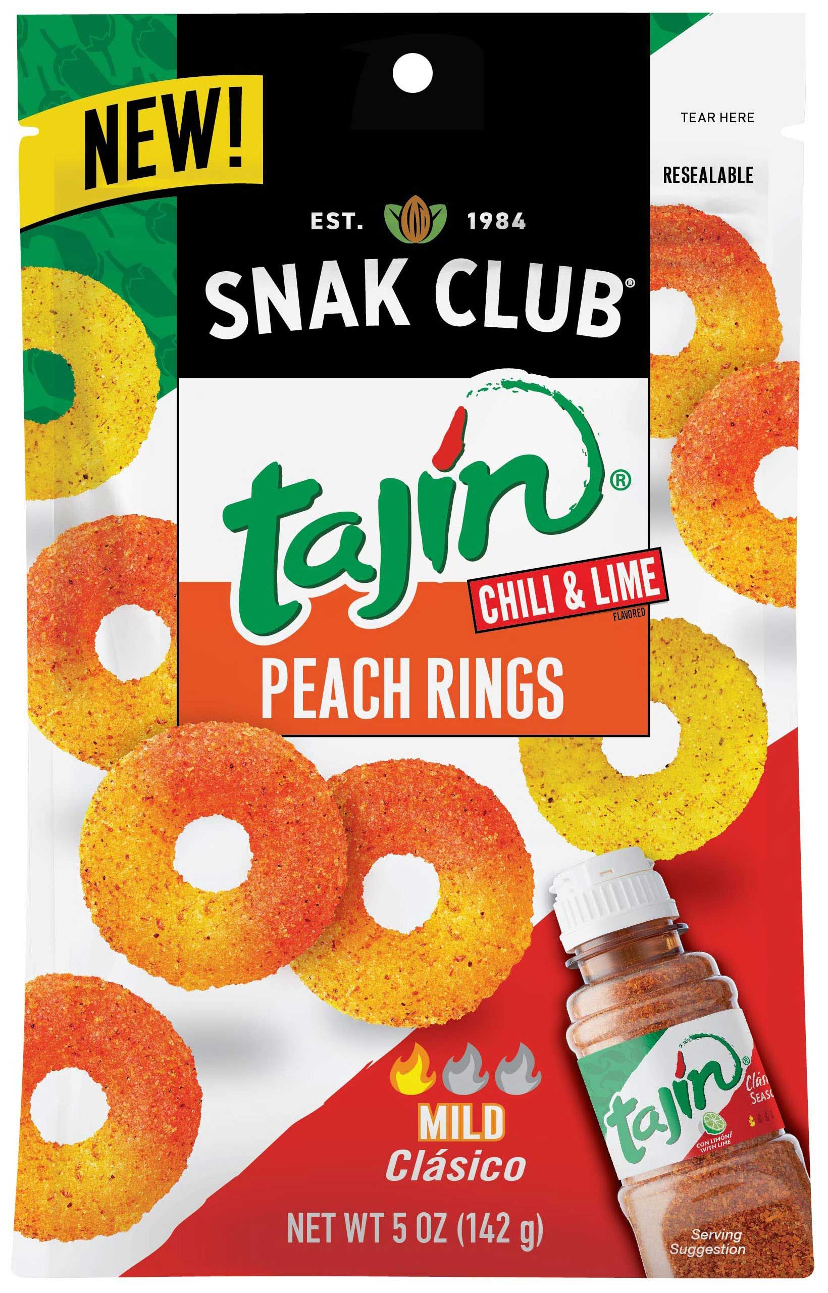 Snak Club Tajin Peach Rings, 5 Ounce -- 6 Per Case