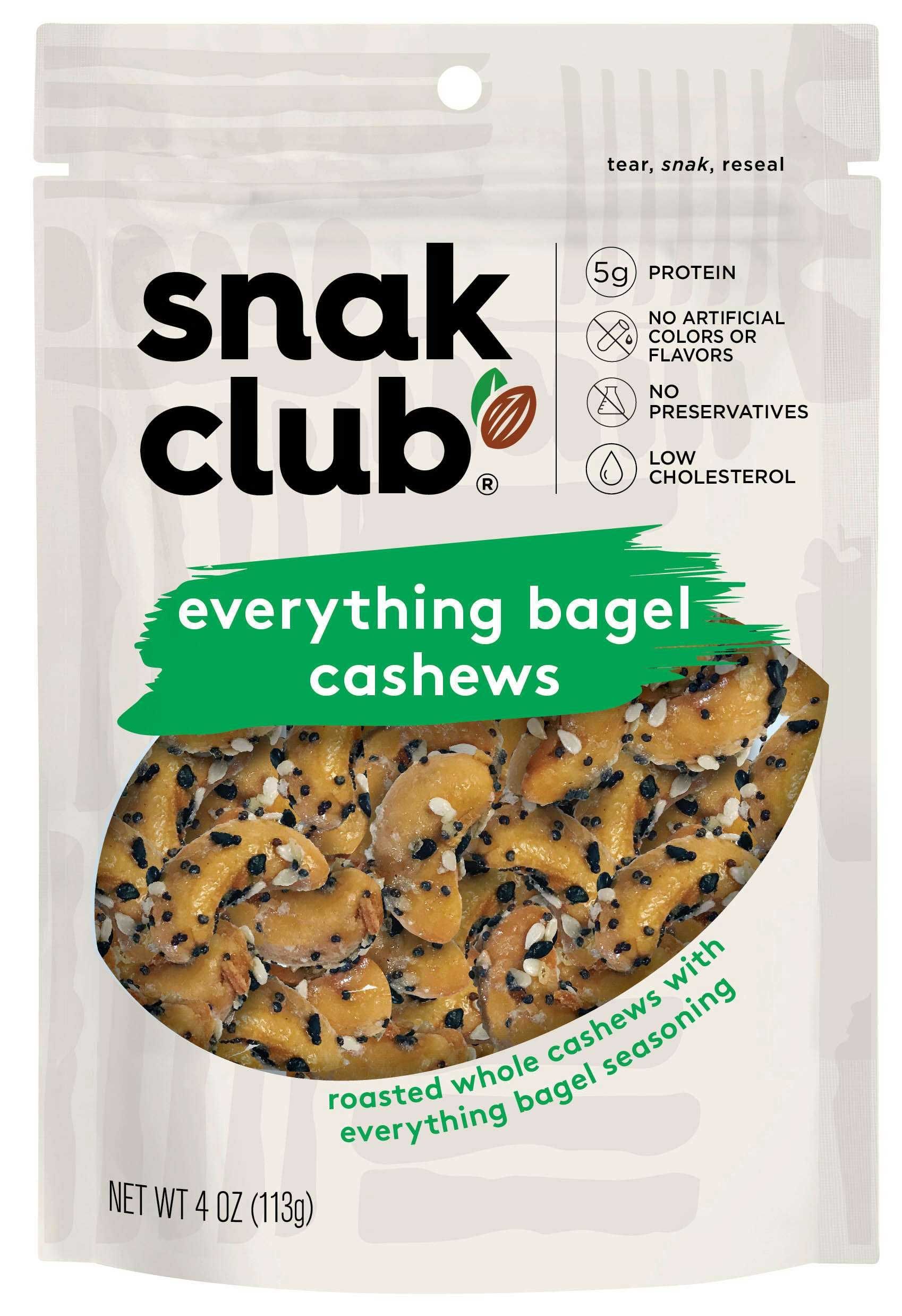 Snak Club Everything Bagel Cashews, Small Gusset Bag, 4 Ounce -- 6 Per Case