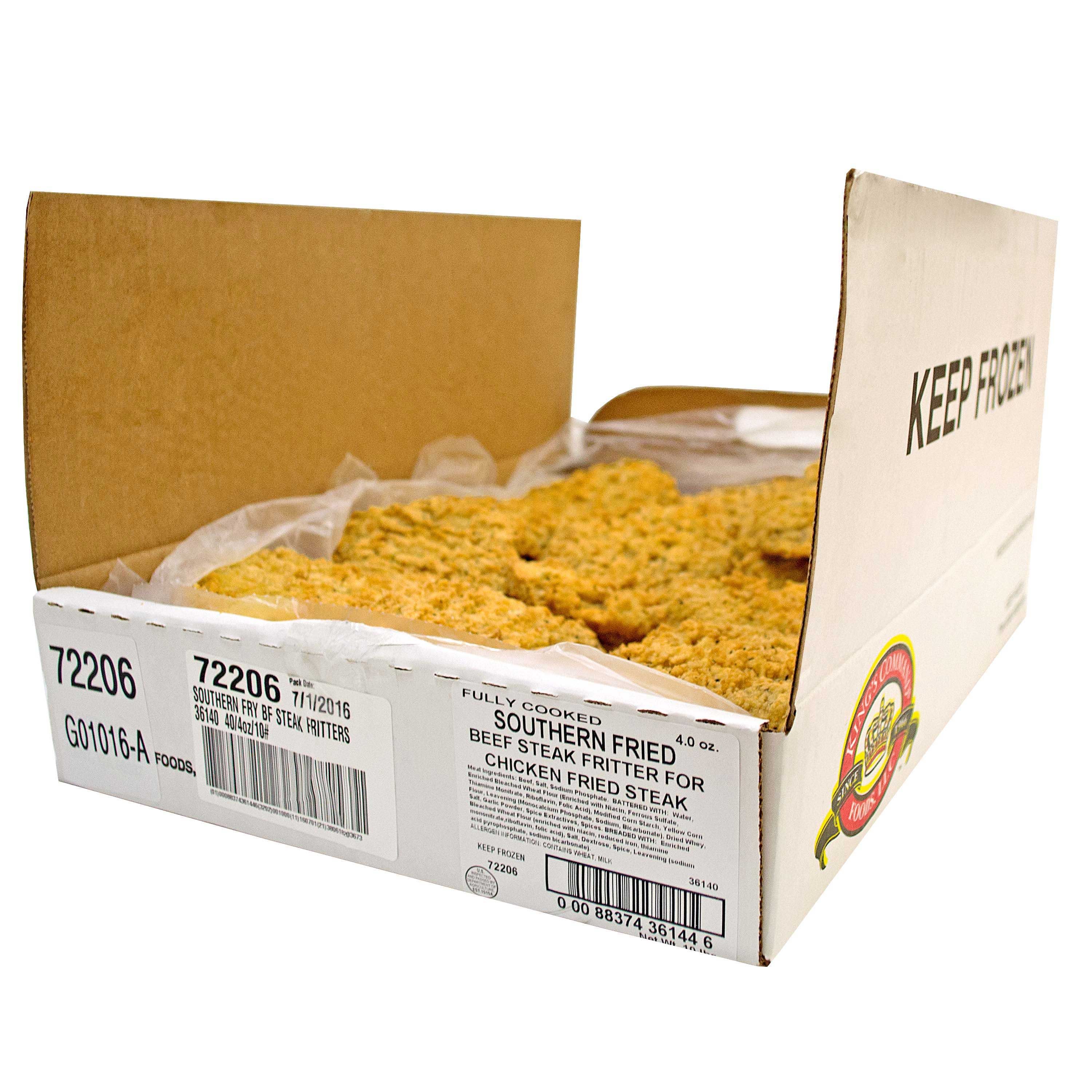 King's Command Foods Fully Cooked Southern Fried Beef Steak Fritter, 4 Ounce -- 40 Per Case