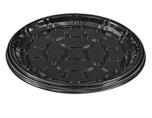 Partipak Pete Black Round Everyday Tray, 12 Inch -- 50 Per Case