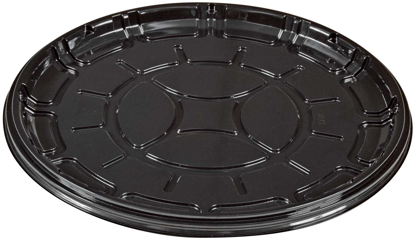 Partipak Pete Black Round Everyday Tray, 16 Inch -- 50 Per Case