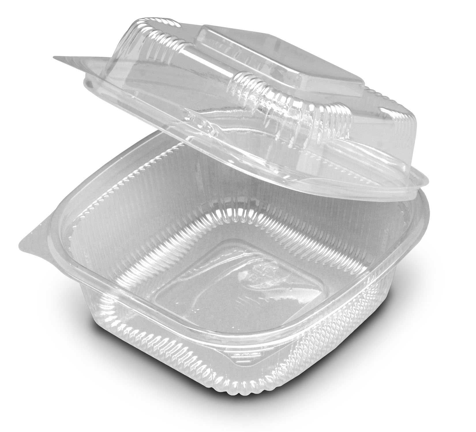 Seeshell Clear Hinged Container, 6 Inch -- 250 Per Case