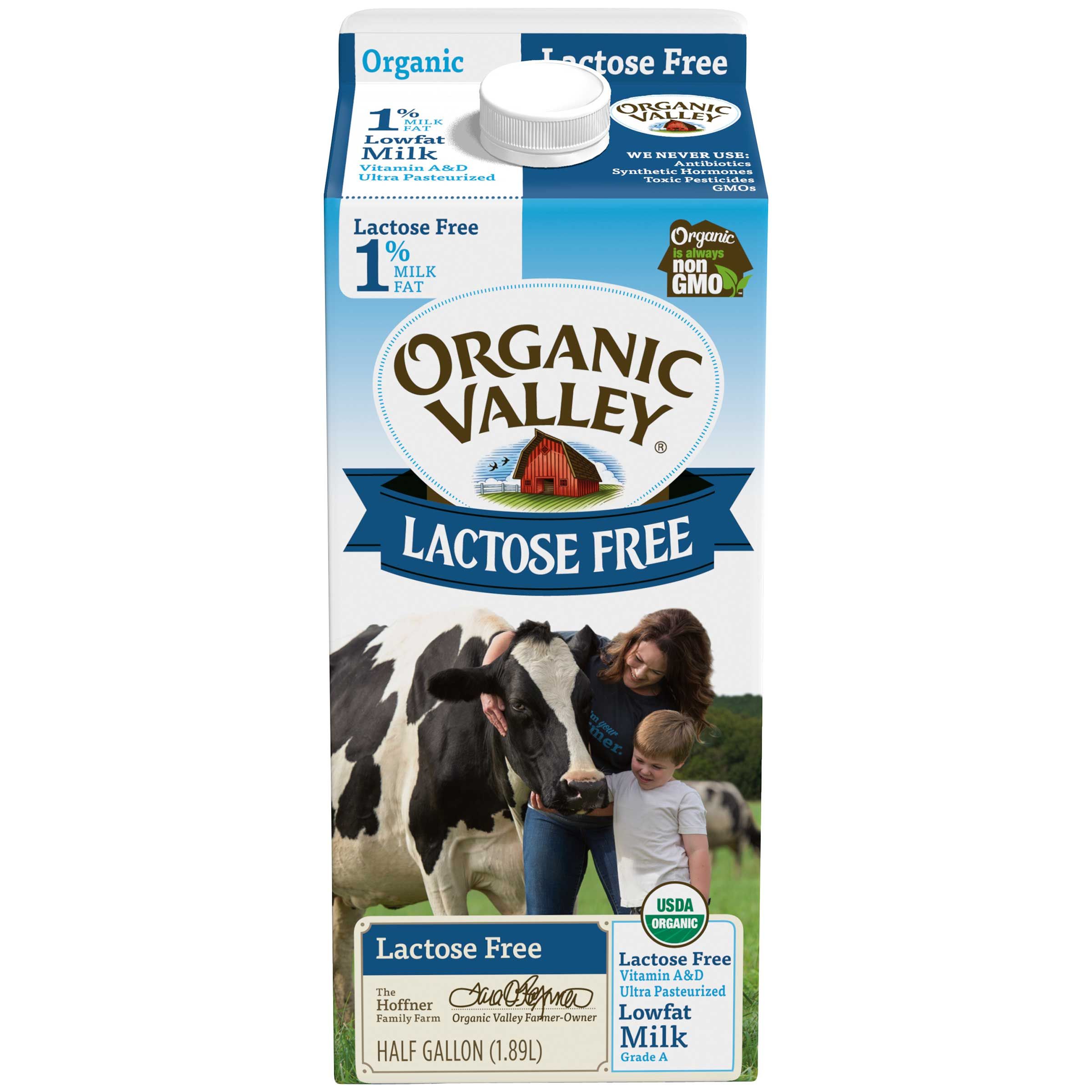 Organic Valley Ultra Pasteurized 1 Percent Low Fat Milk, Lactose Free, 64 Fluid Ounce -- 6 Per Case