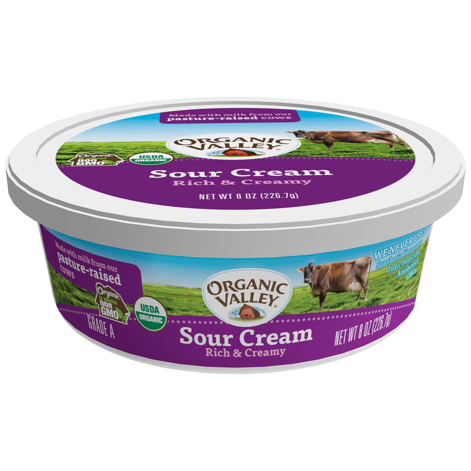 Organic Valley Sour Cream, 8 Ounce -- 12 Per Case