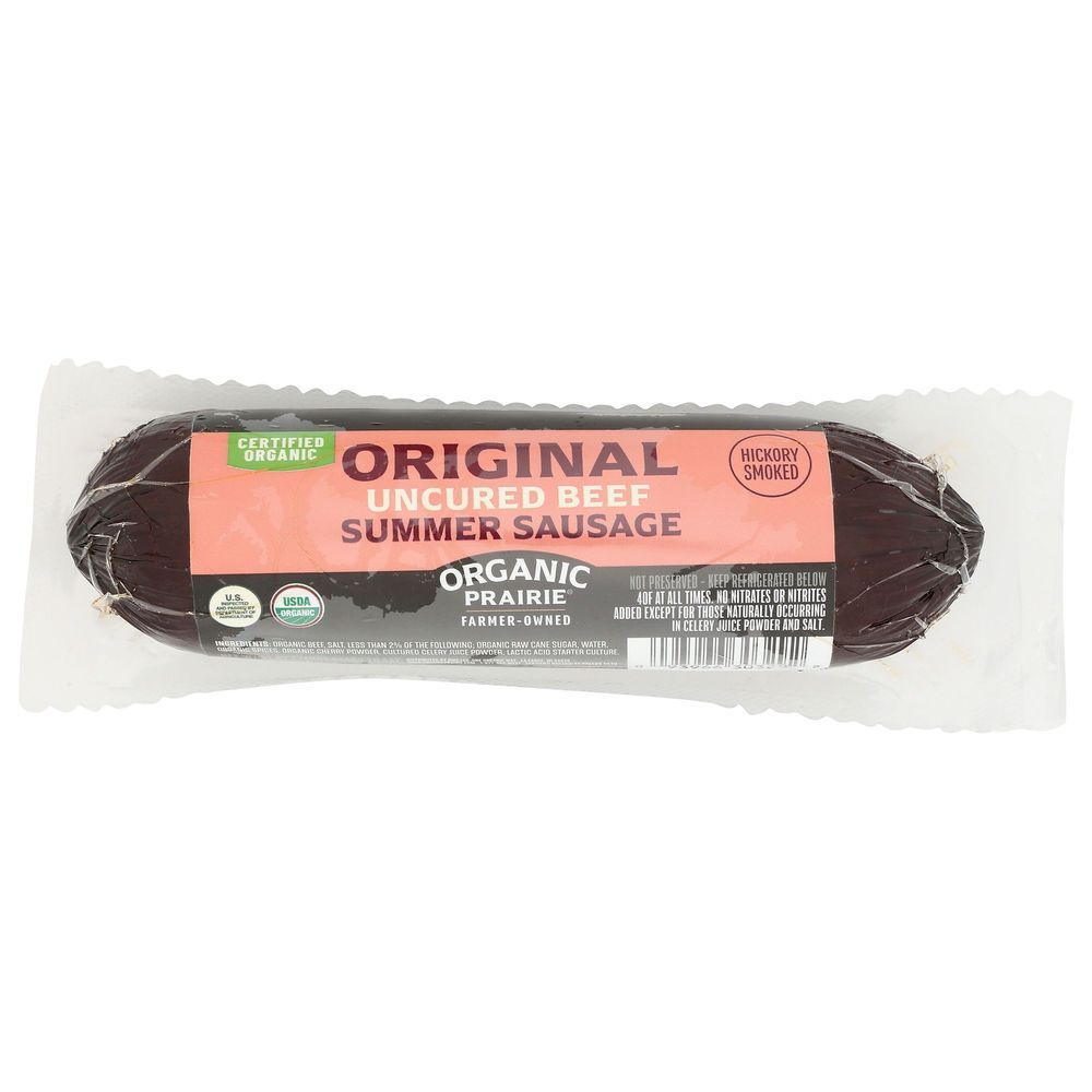 Organic Prairie Organic Original Uncured Beef Summer Sausage, 12 Ounce -- 8 Per Case