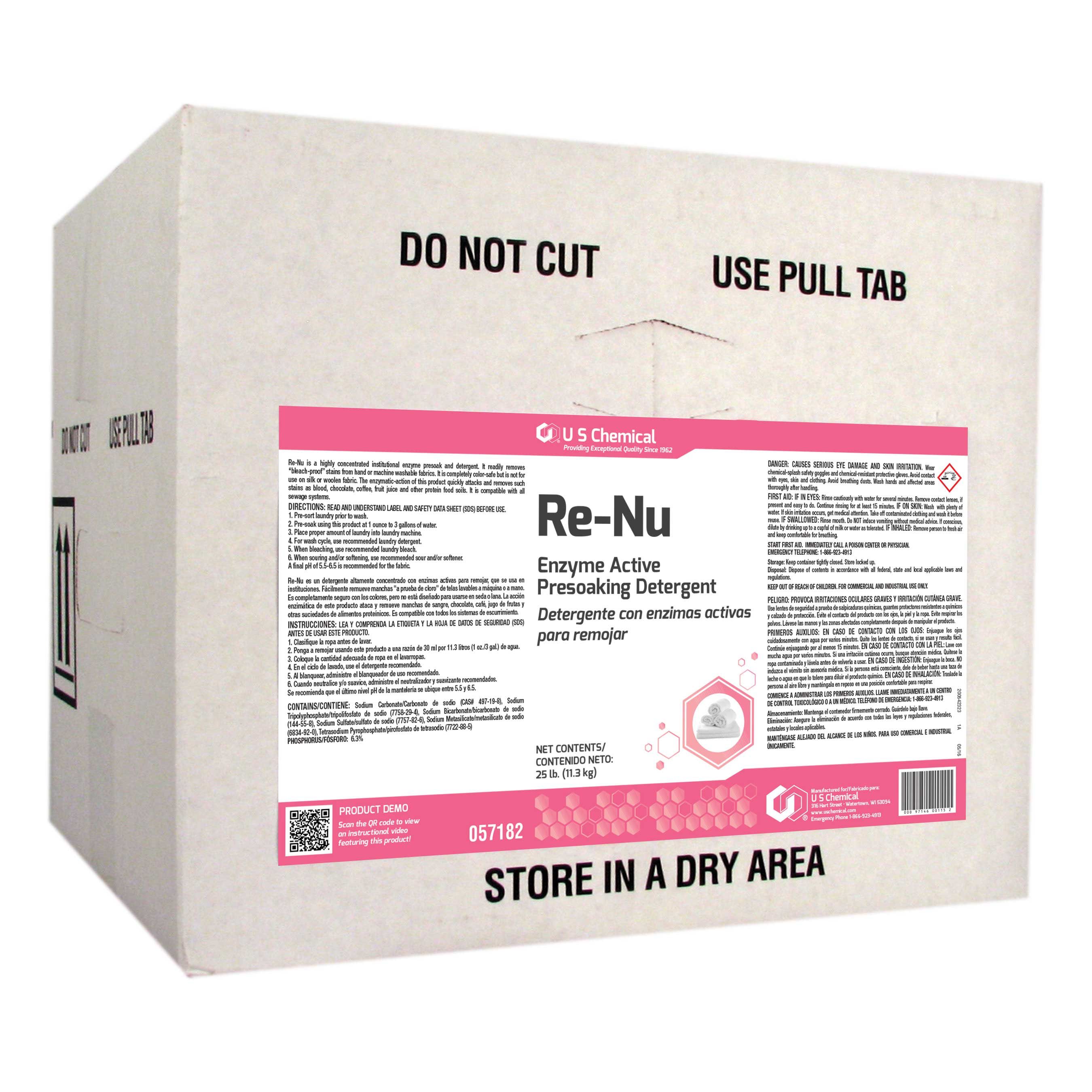 U S Chemical Re-nu Laundry Soap Powder, 25 Pound